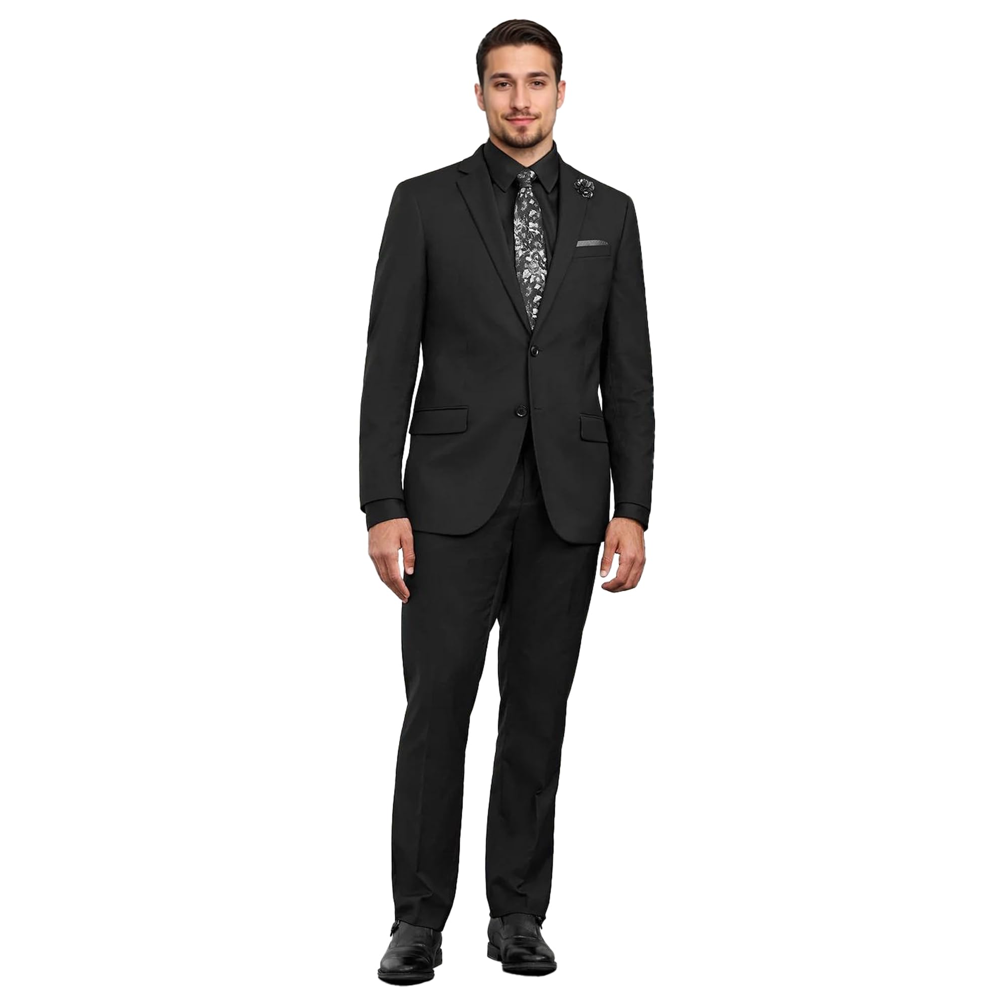Men's Slim Fit Dress Pants with Expandable Waistband - Wrinkle-Free Flat Front Suit Pants for Office, Business & Formal Occasions