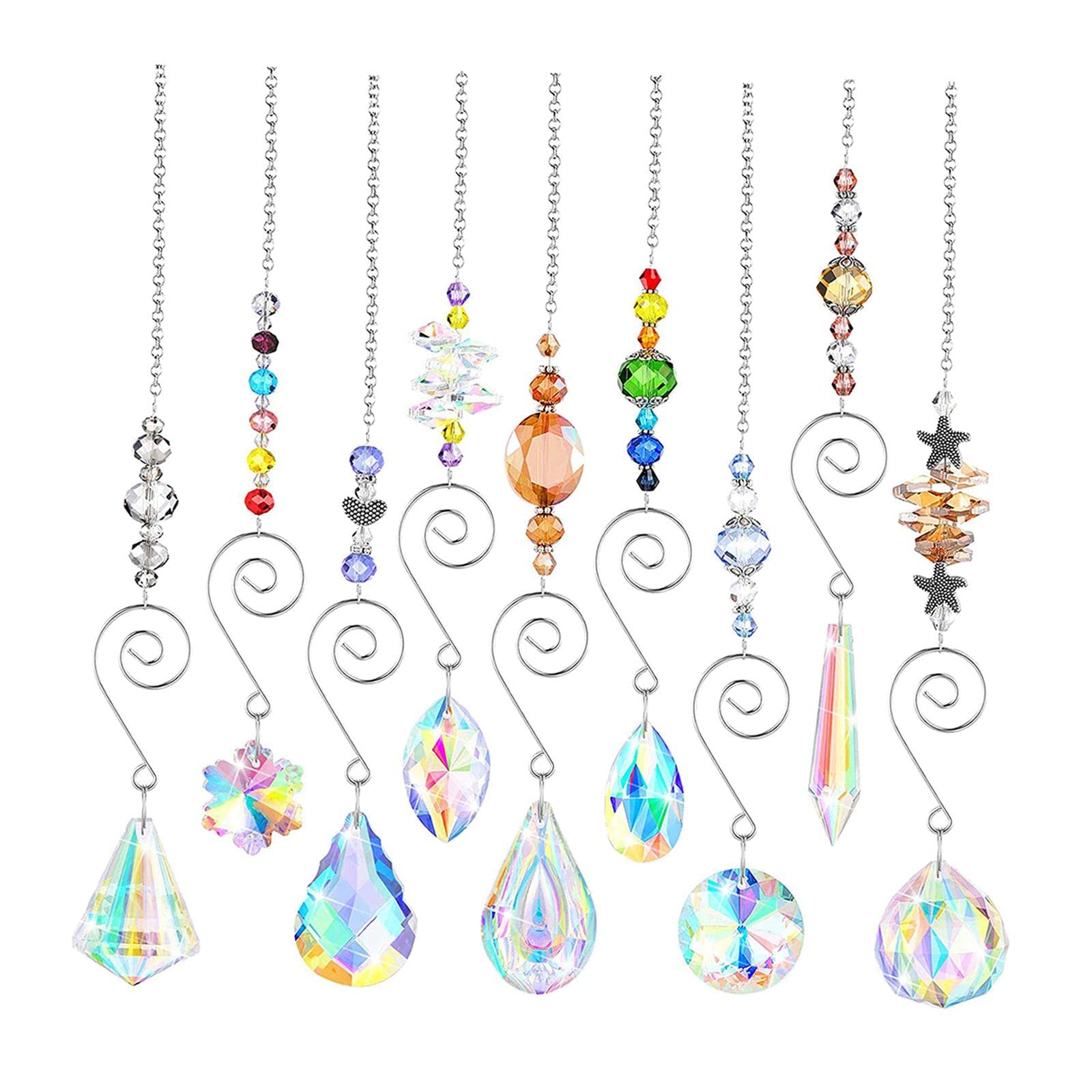 9pcs Colorful Crystals for Christmas Tree & Garden Decor