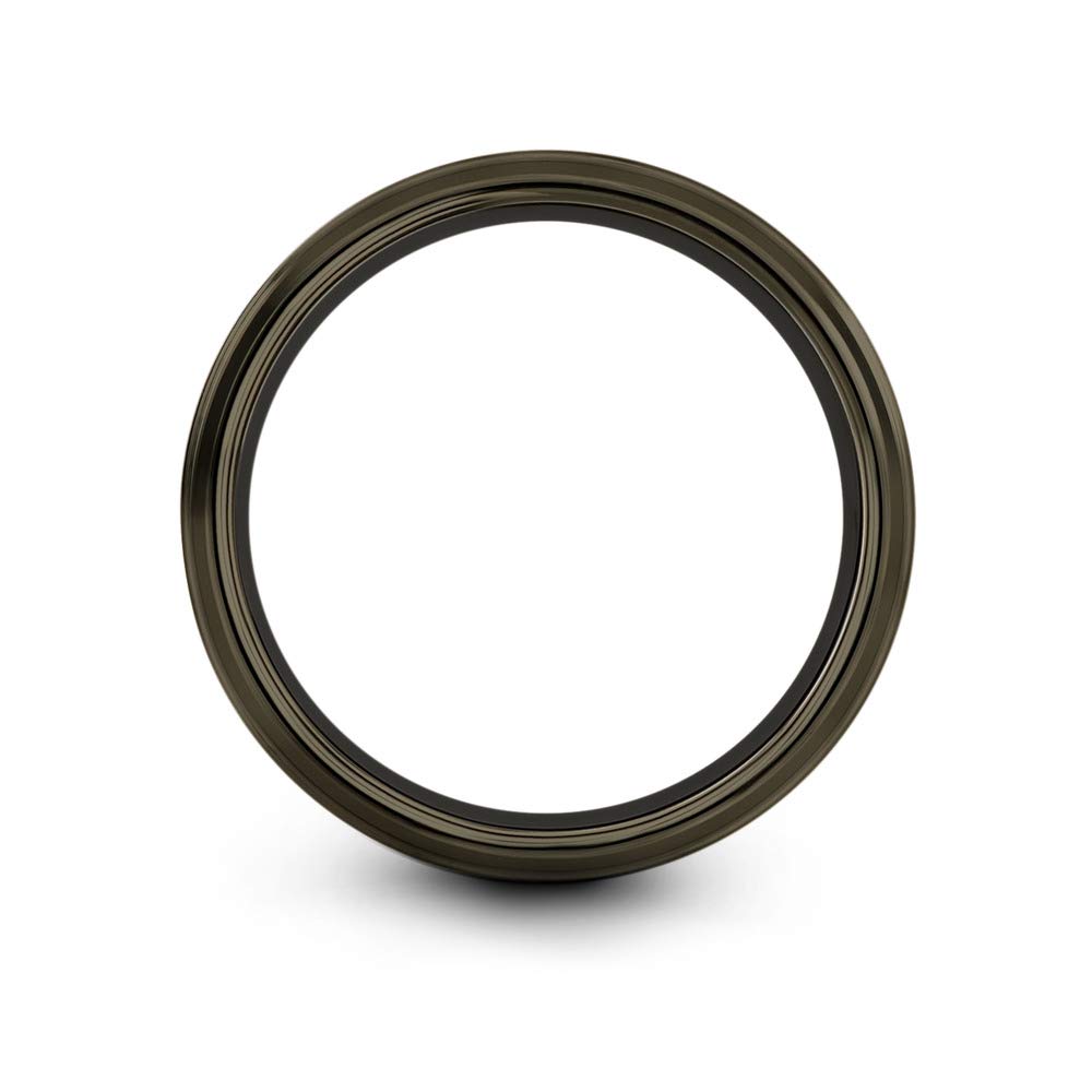 Premium Tungsten Carbide Wedding Band Ring for Men & Women - 8mm Blue Black Gunmetal with Step Edge, Brushed & Polished Finish - Custom Engraved for Anniversary & Engagement - Perfect for Everyday Wear, Special Occasions & Gift Giving