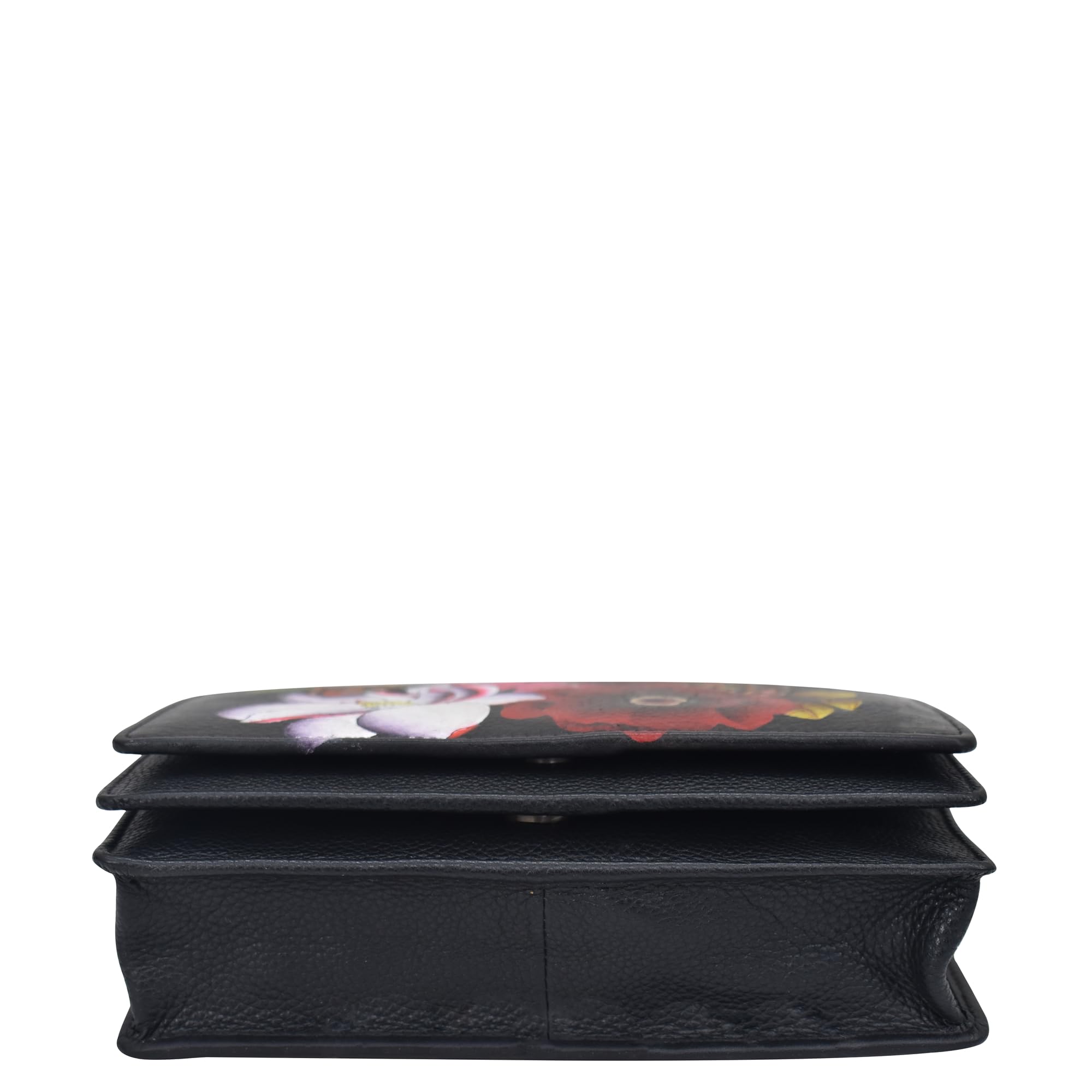 Anuschka Anna Flap Crossbody Bag - Dreamy Blossoms Black Floral Print Handbag for Women | Perfect for Date Night, Travel & Everyday Use