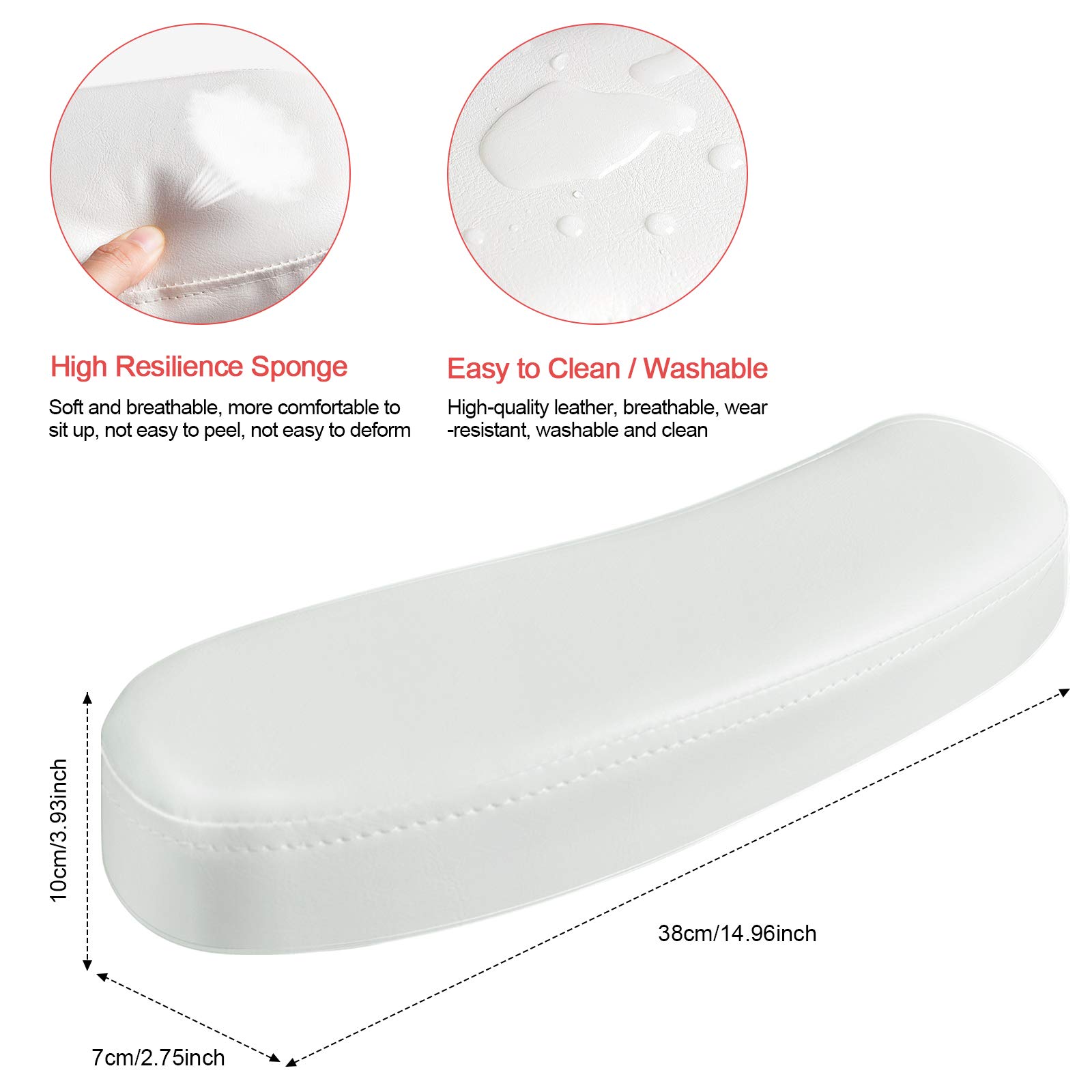 TOROKOM Nail Arm Rest Cushion Pillow - Detachable & Washable Manicure Hand Support for Nail Art, Salon & Home Use - Ergonomic Arm Cushion for Nail Tables & Desks (White) | Perfect for Gel Polish, Acrylic Nails & Professional Nail Services