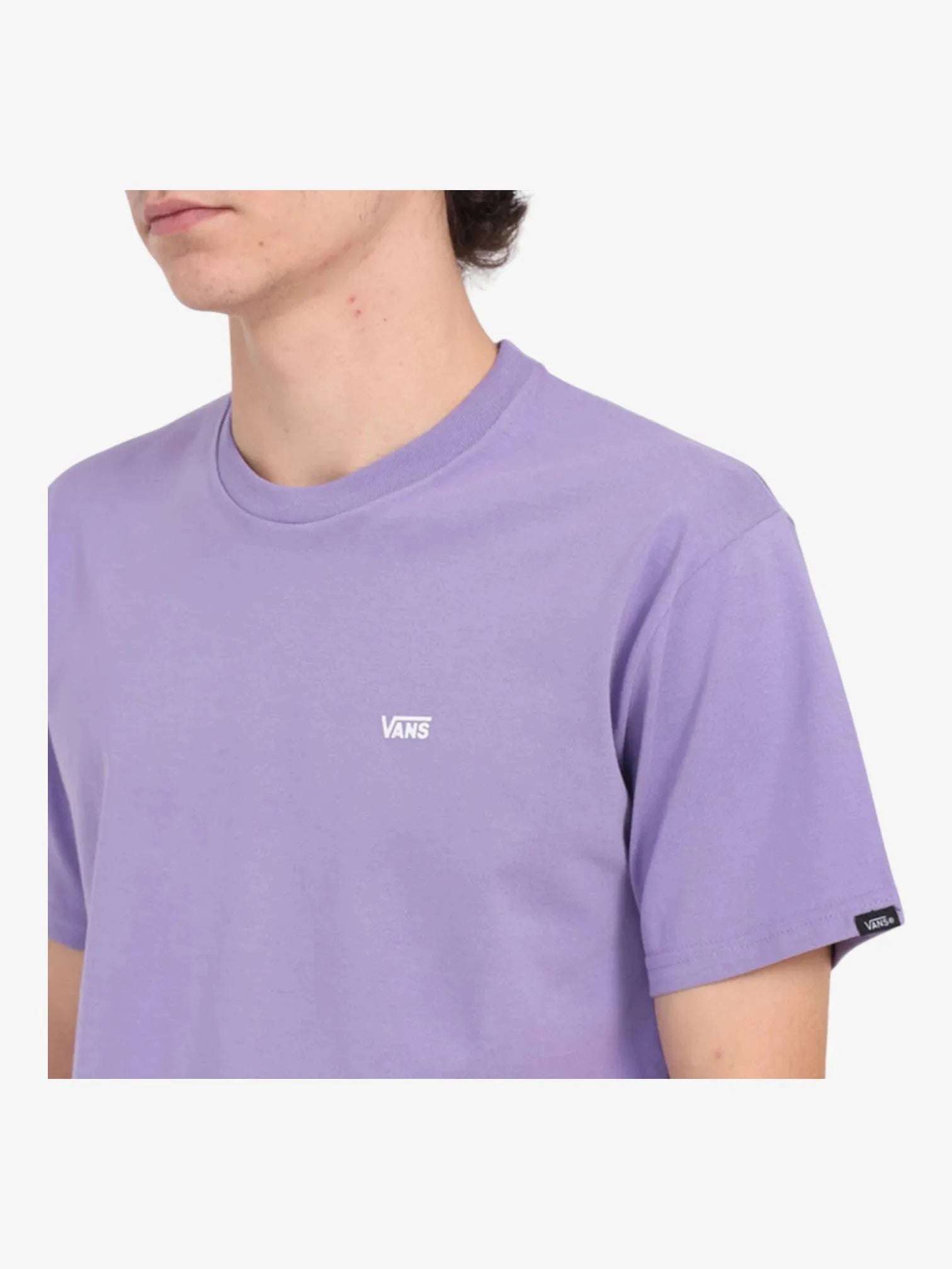 Vans Left Chest Logo Purple T-Shirt for Men - Casual Streetwear Tee for Skateboarding, Music Festivals & Everyday Wear