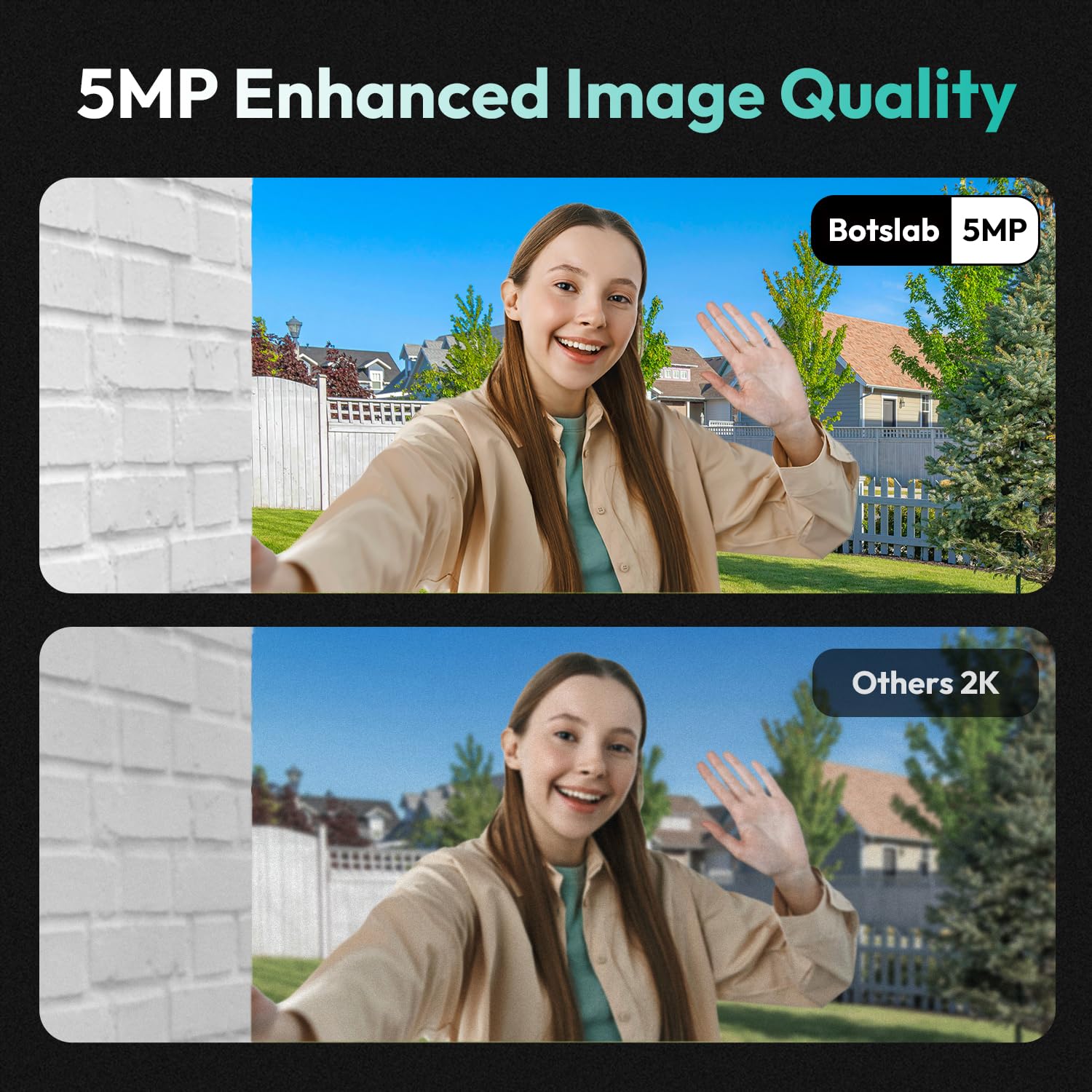 5MP Wireless Video Doorbell Camera with No Monthly Fee - 180° Head-to-Toe View, AI/PIR Motion Detection, 2-Way Audio, HDR, VR Mode - Battery Powered, Easy Installation for 2.4/5GHz WiFi - Perfect for Home Security & Smart Door Monitoring