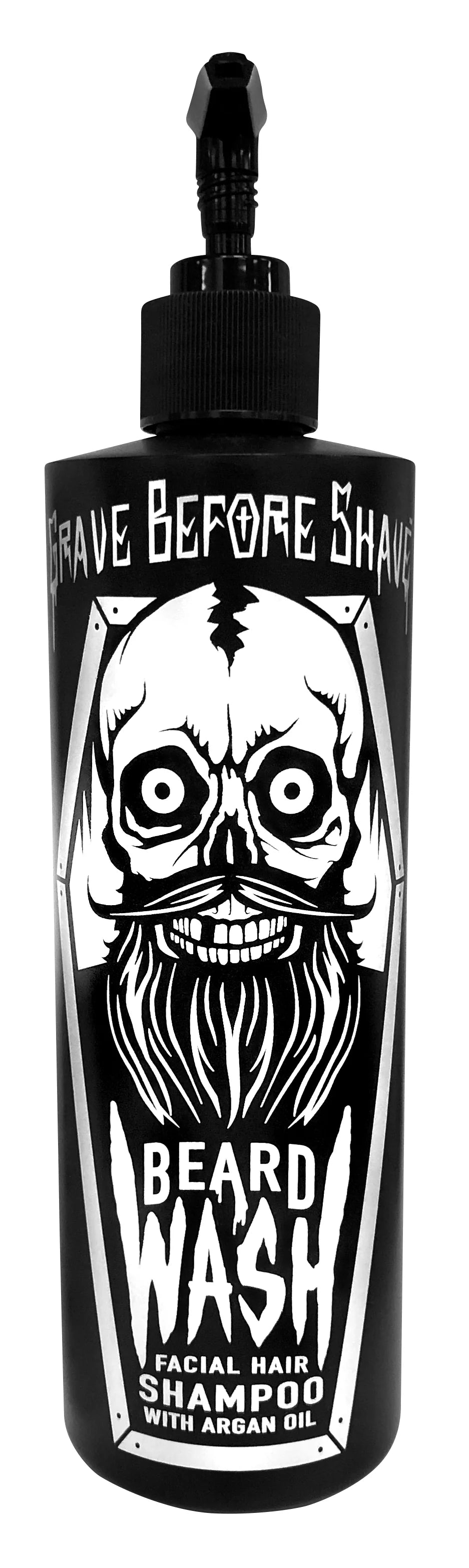 Grave Before Shave Beard Wash Shampoo - 16oz with Pump Top | Natural Beard Cleanser for Men | Daily Grooming & Softening for Thicker, Healthier Facial Hair