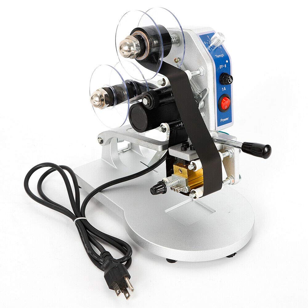 Electric Hot Foil Stamping Machine 110V - Date Code Printer for PVC, Leather, PU & Paper - Perfect for Packaging, Labeling & Product Customization