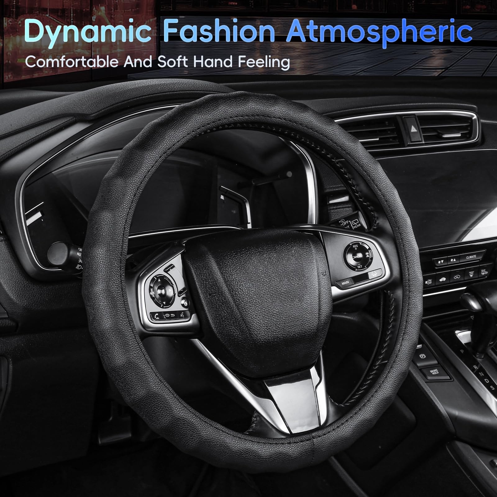 Premium 3D Textured Anti-Slip Steering Wheel Cover for Men - Soft, Breathable & Universal Fit (14.5-15 Inches) - Perfect for SUV, Jeep, Van, Sedan & Daily Commuting