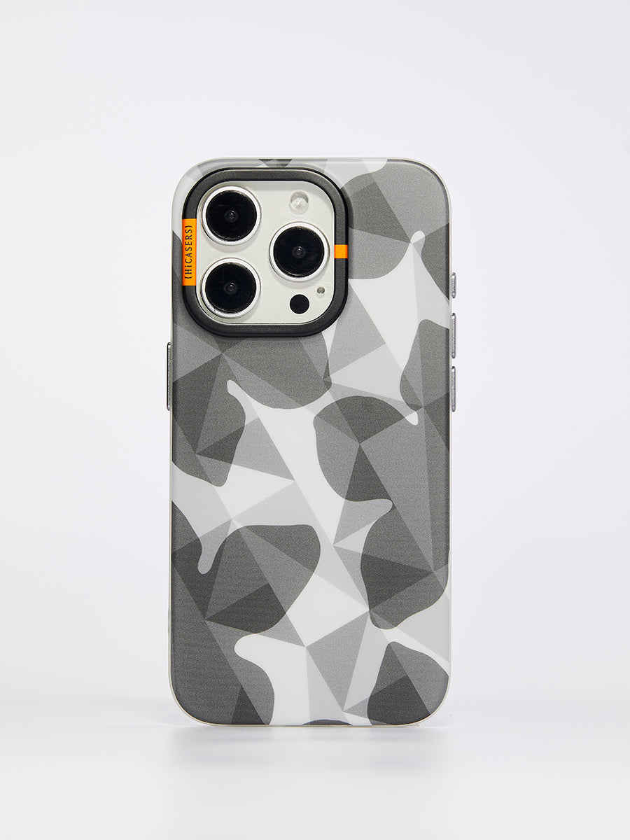 Checkered Blossom Phone Case - Deep Grey | Trendy Protective Cover for iPhone & Samsung | Perfect for Everyday Use, Travel & Gifting