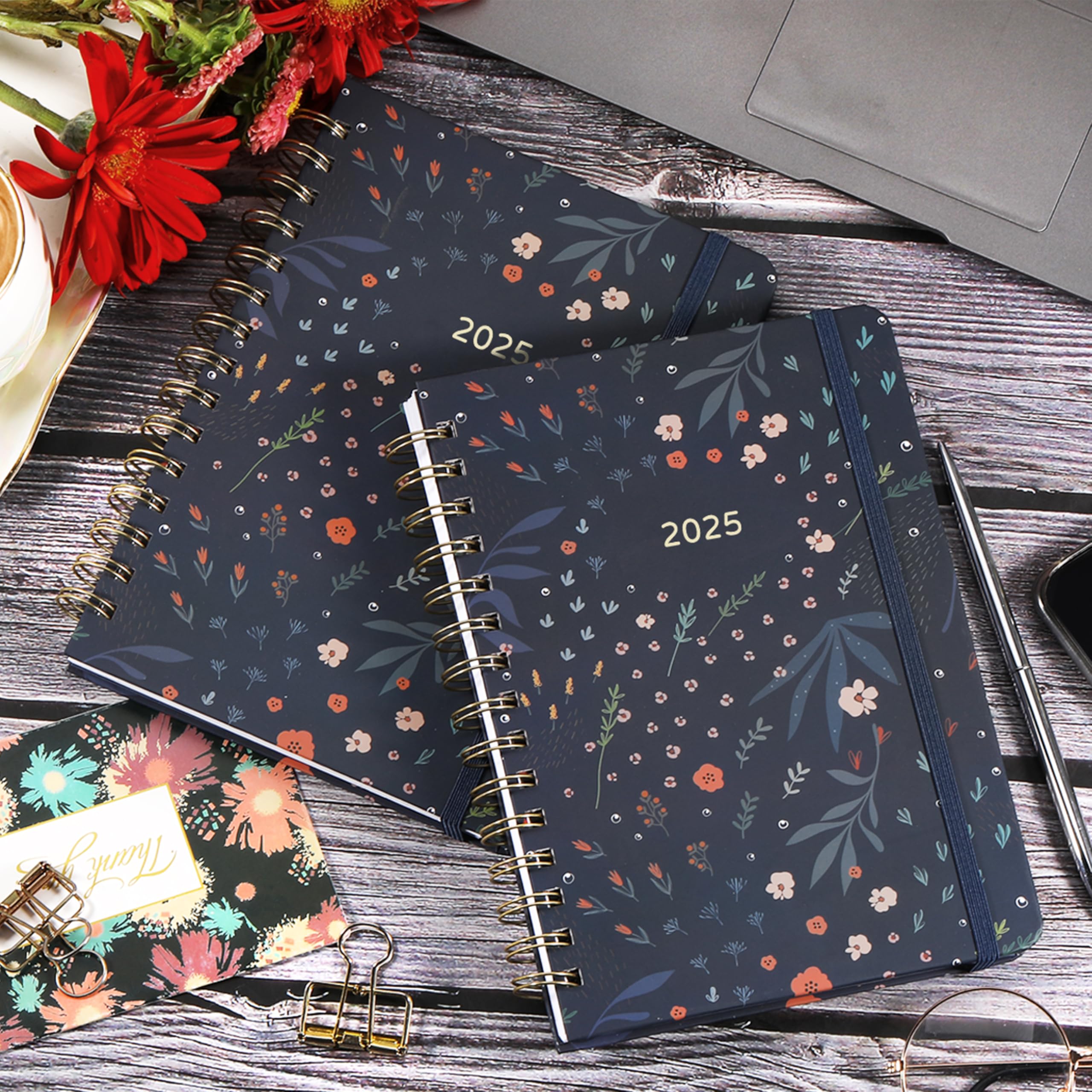 2025 Planner - A5 Weekly Diary 2025 with January to December Layout, Hardcover Organizer with Inner Pocket & Twin-Wire Binding (21.5x15.5cm) - Perfect for Work, School & Personal Planning