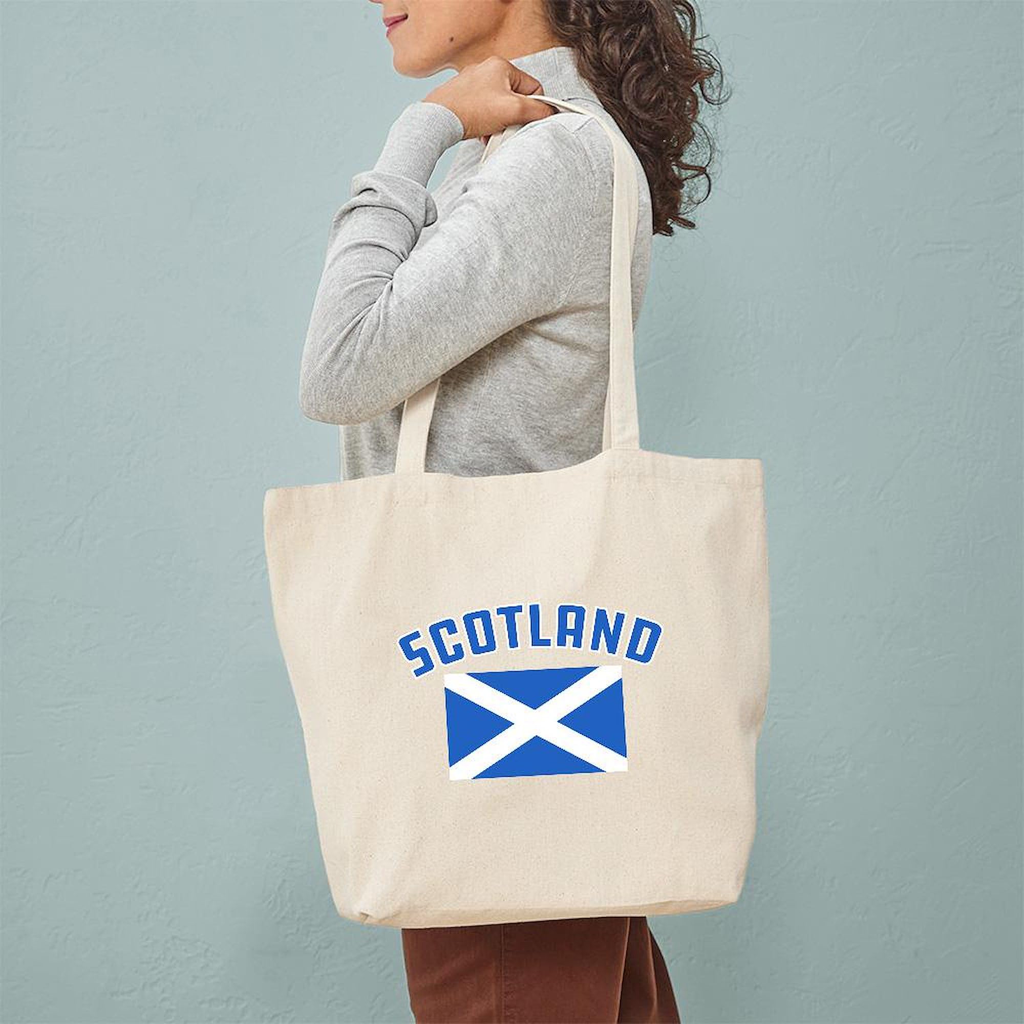 Scotland Flag Tote Bag - Natural Canvas Reusable Shopping Bag for Groceries, Beach & Travel | Eco-Friendly Cotton Tote with Scottish Design