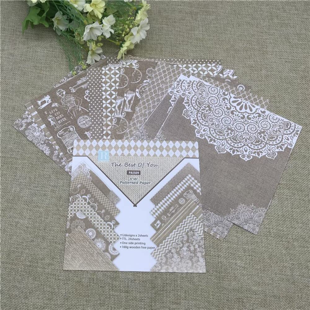 KAIZKING 24-Sheet 6x6 Inch Floral Scrapbook Paper Pack - Premium Handmade Craft Paper for Card Making, DIY Albums & Decorative Backgrounds - Perfect for Wedding Invitations, Gift Wrapping & Memory Books