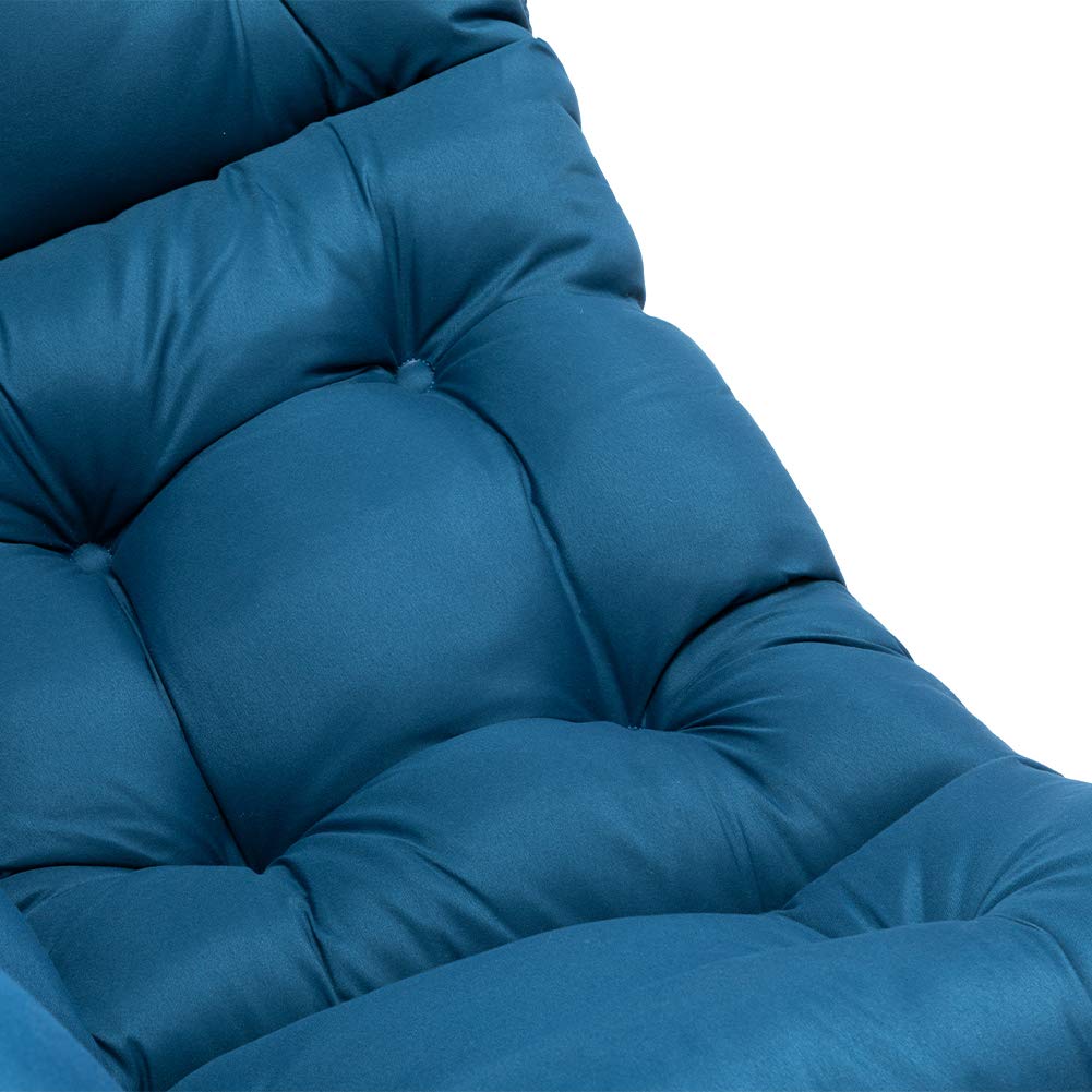 HollyHOME Modern Fabric Oversized Lounge Chair - Thick Padded Comfy Reading Chair with Armrests, Steel Frame Accent Chair for Living Room, Bedroom & Dorm - Navy Blue - Perfect for Relaxing, Reading & Napping in Style
