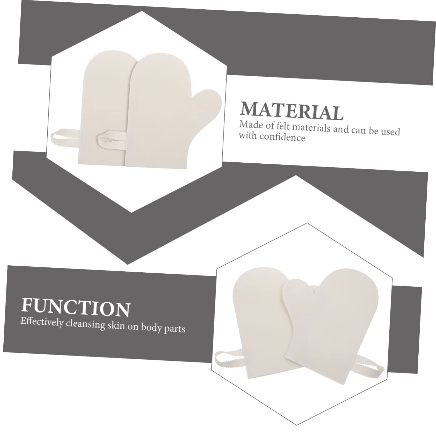 TEHAUX 2Pcs Exfoliating Gloves for Body Scrub - Premium Felt Material, Heat Resistant for Sauna & Spa - Deep Skin Exfoliation & Dead Skin Removal - Perfect for Bath, Shower & Back Scrubbing (Great Gift for Skincare Lovers)