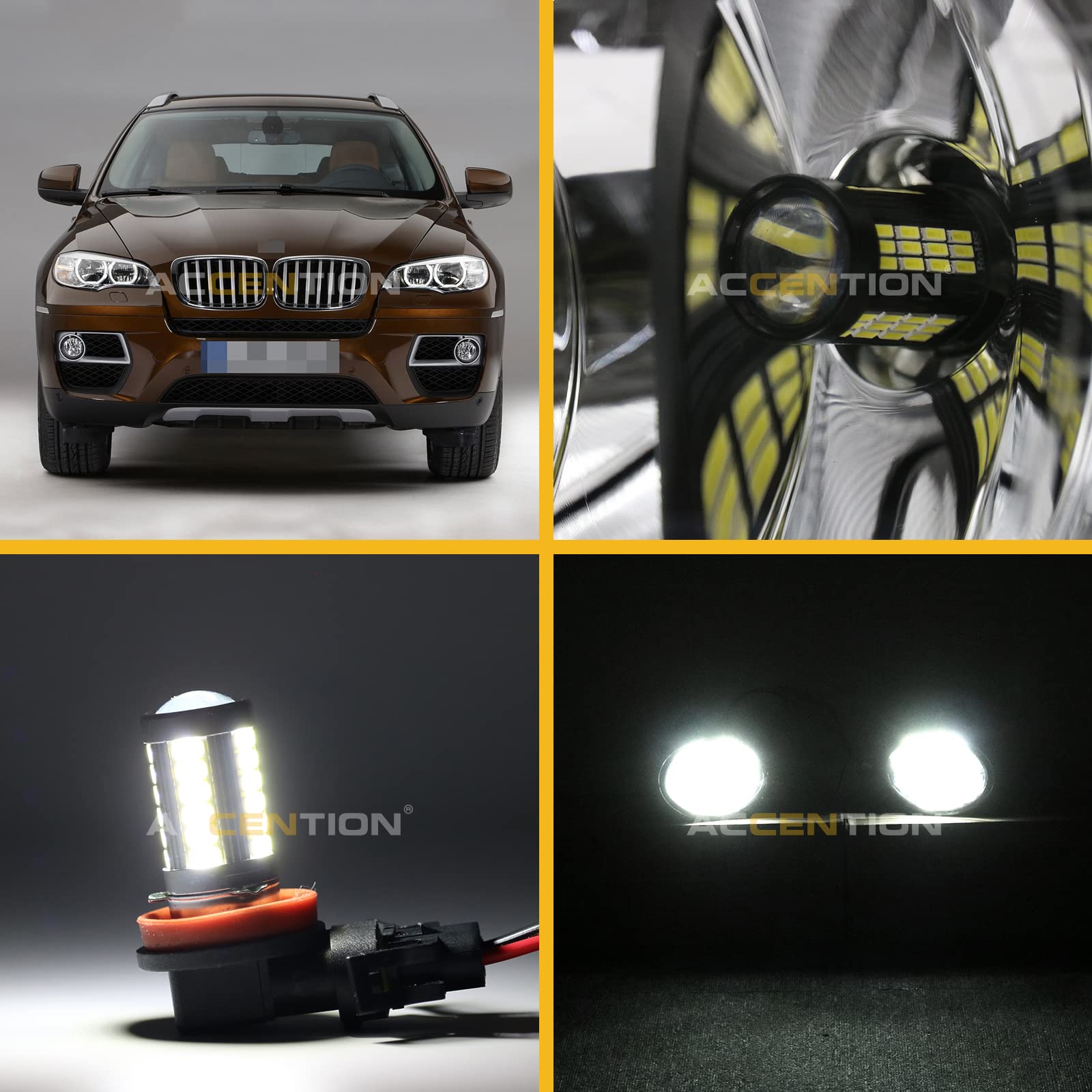2PCS LED Fog Lights for BMW X6 E71 E72 (2012-2015) - Bright Front Fog Lamp Replacement Bulbs - Perfect for Night Driving & Foggy Conditions
