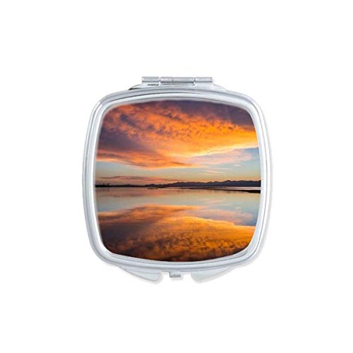 DIYthinker Sunrise Ocean Sky Cloud Reflection Mirror - Portable Compact Pocket Makeup Mirror with Double Sided Glass for Travel, Home Vanity & Outdoor Adventures