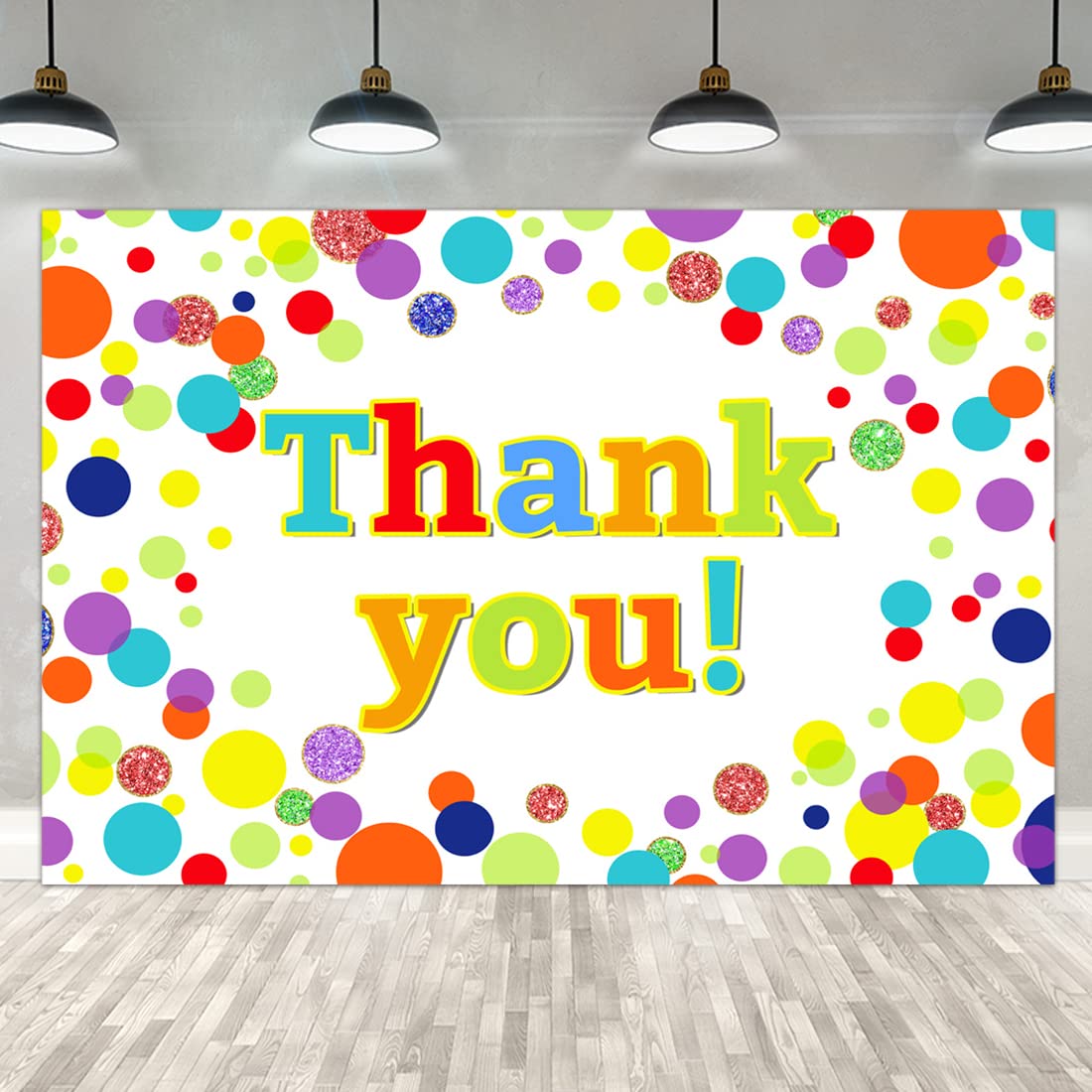 Lofaris 9x6ft Colorful Thank You Backdrop - Photography Background for Teachers, Employees, First Responders, Doctors & Nurses - Party Decorations & Banner Props (Ideal for Appreciation Events, Graduations & Celebrations)