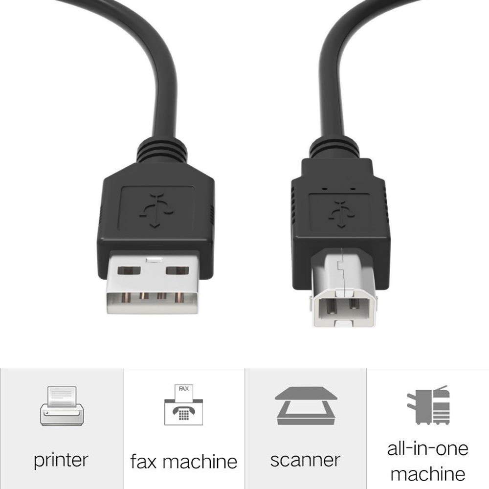 ABLEGRID 6ft USB Cable for Dymo LabelWriter 4XL Thermal Label Printer - High-Speed Data Transfer & Durable Cord for Shipping Labels, Barcode Stickers & Office Use