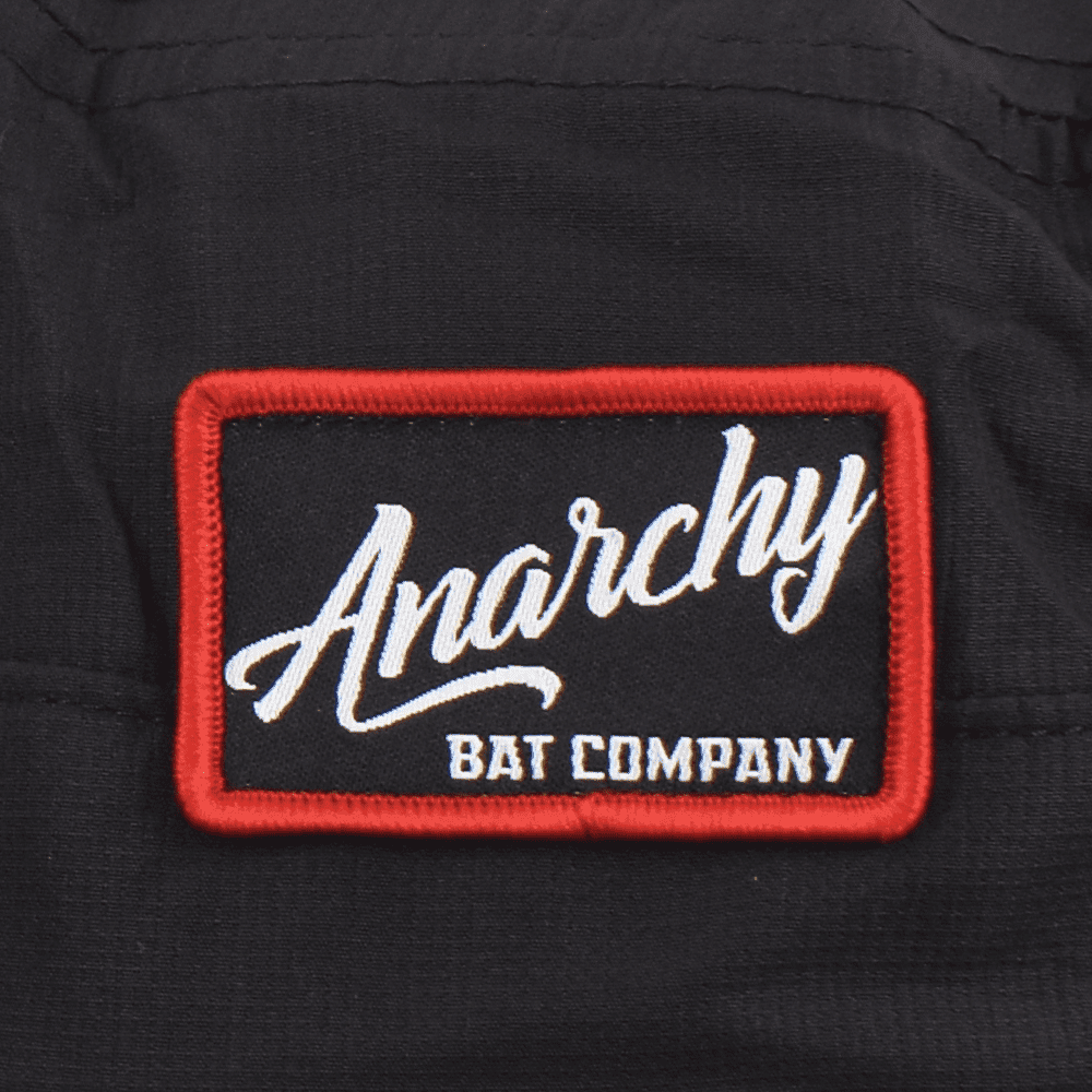 Anarchy Bucket Hat - Black with Black/Red Script Patch - Punk Streetwear for Men & Women - Perfect for Concerts, Festivals and Urban Fashion
