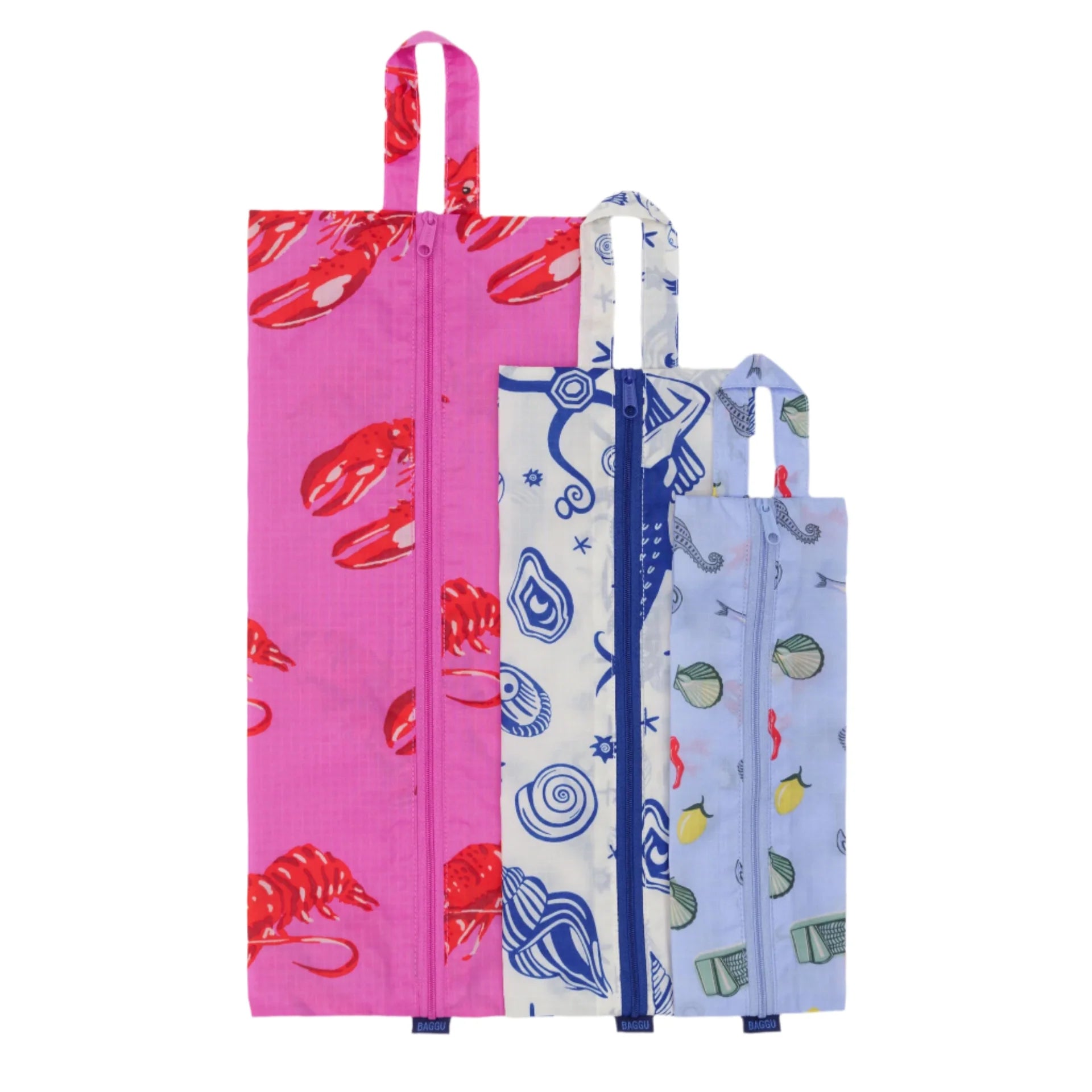 3D Travel Zip Set with Sea Creatures Design - Waterproof & Lightweight Luggage Organizer for Vacation, Business Trips, and Daily Use