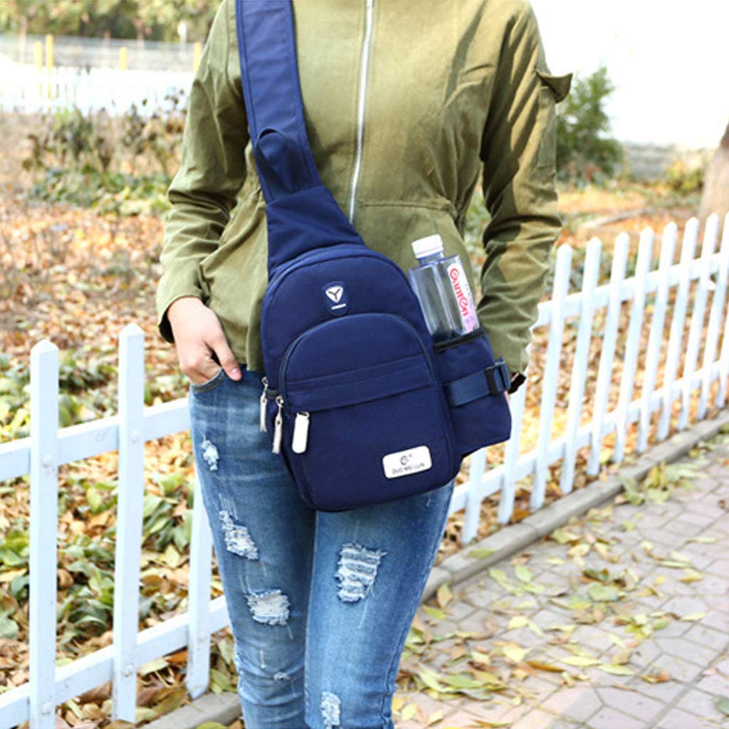 **Spencer Canvas Sling Bag for Men & Women - Durable Crossbody Chest Shoulder Bag for Gym, Travel, Hiking & Outdoor Adventures (Blue) - Perfect for Workouts, Commuting & Daily Use**