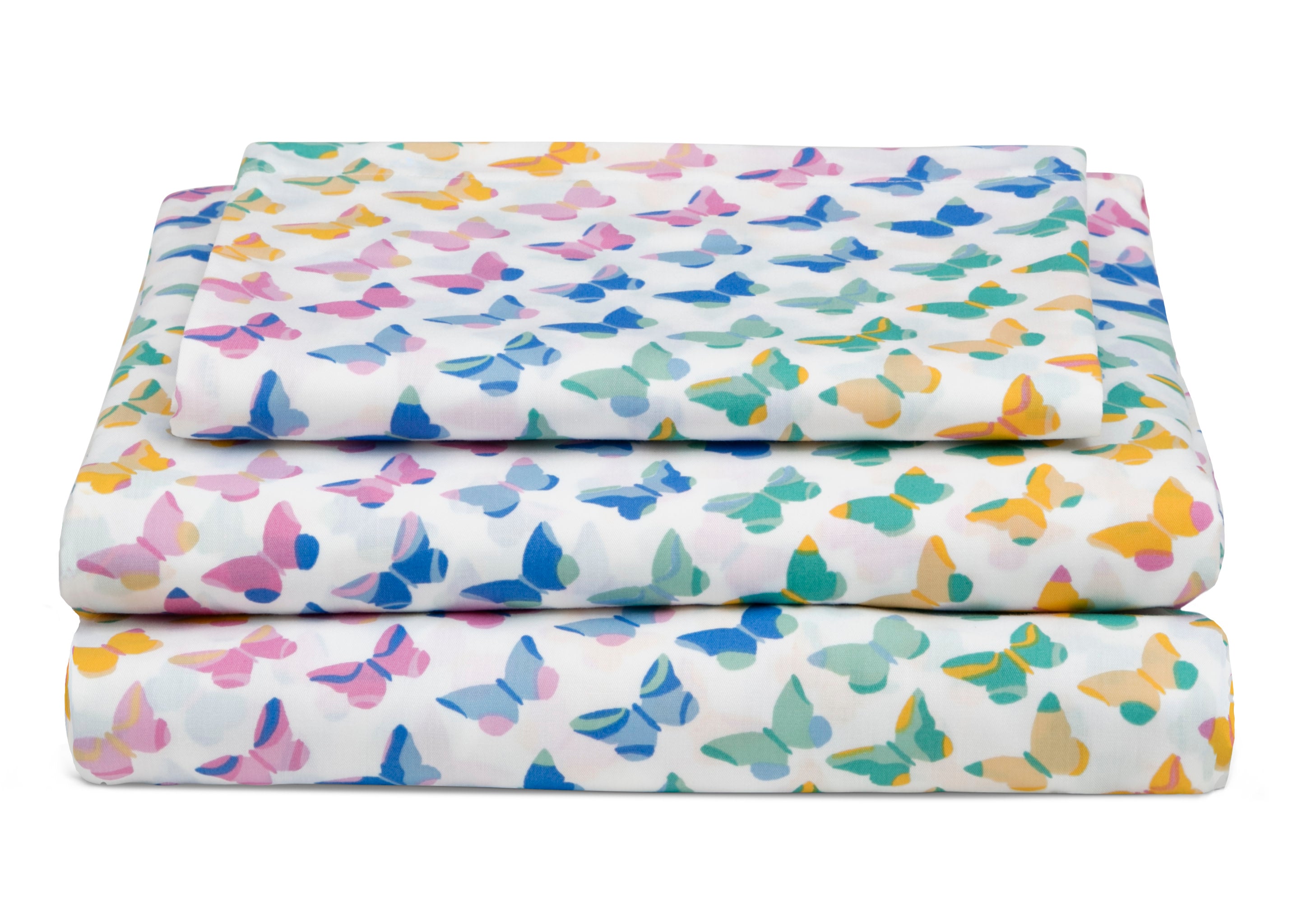 Butterflies 3-Piece Twin Sheet Set - Soft Microfiber Bedding for Kids & Teens - Perfect for Bedrooms, Dorms, and Sleepovers
