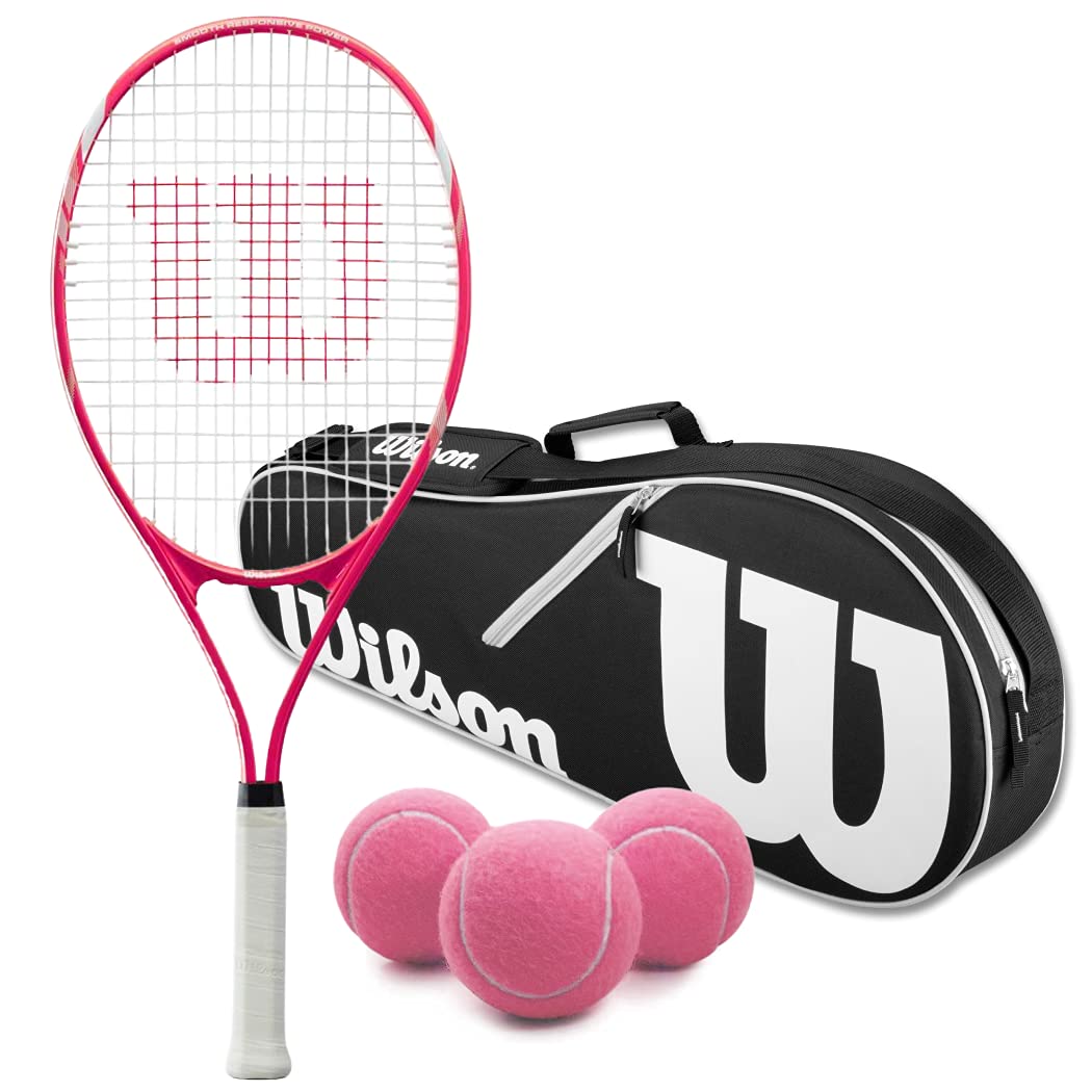 Wilson Serena Pro Lite Tennis Racquet with Advantage II Tennis Bag & 3 Pink Tennis Balls - Perfect for Beginners, Training & Competitive Play