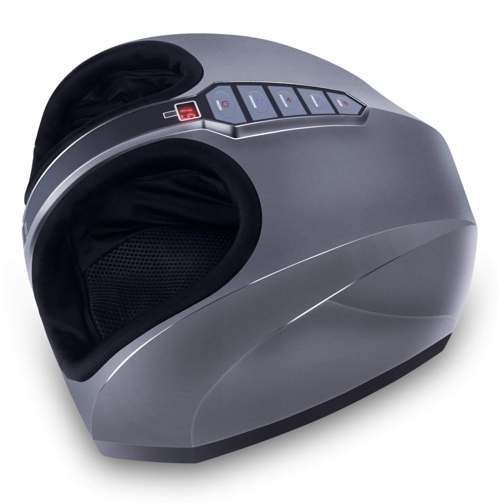 Renewed Miko Shiatsu Foot Massager with Deep-Kneading Technology, 3-Level Intensity & Adjustable Heat - Charcoal Grey | Perfect for Home Relaxation, Office Stress Relief & Post-Workout Recovery
