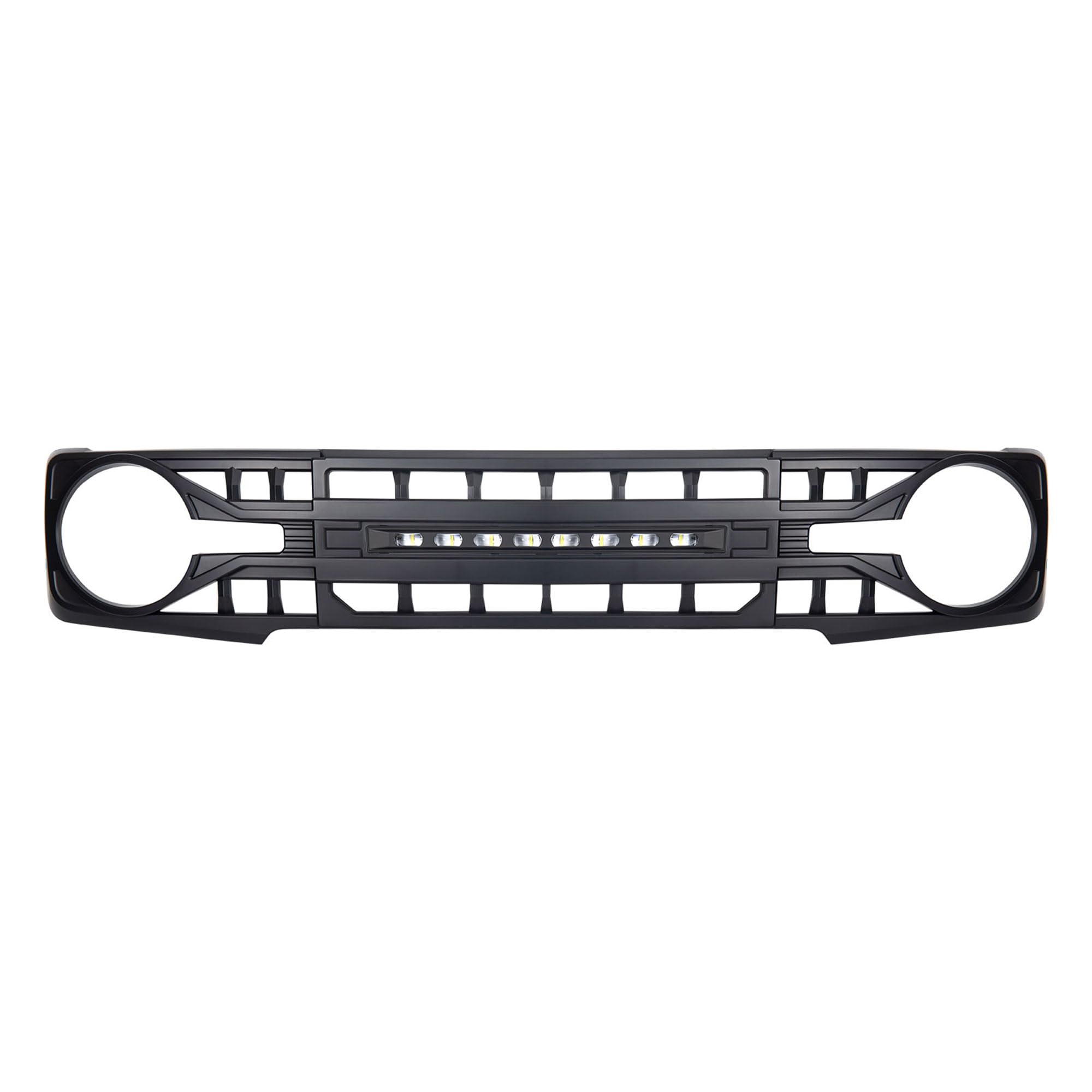 2021-2023 Ford Bronco Front Armor Grille Replacement | Matte Black Off-Road Bumper Grill with LED Light Mounts | Perfect for Off-Roading, Overlanding & Truck Customization