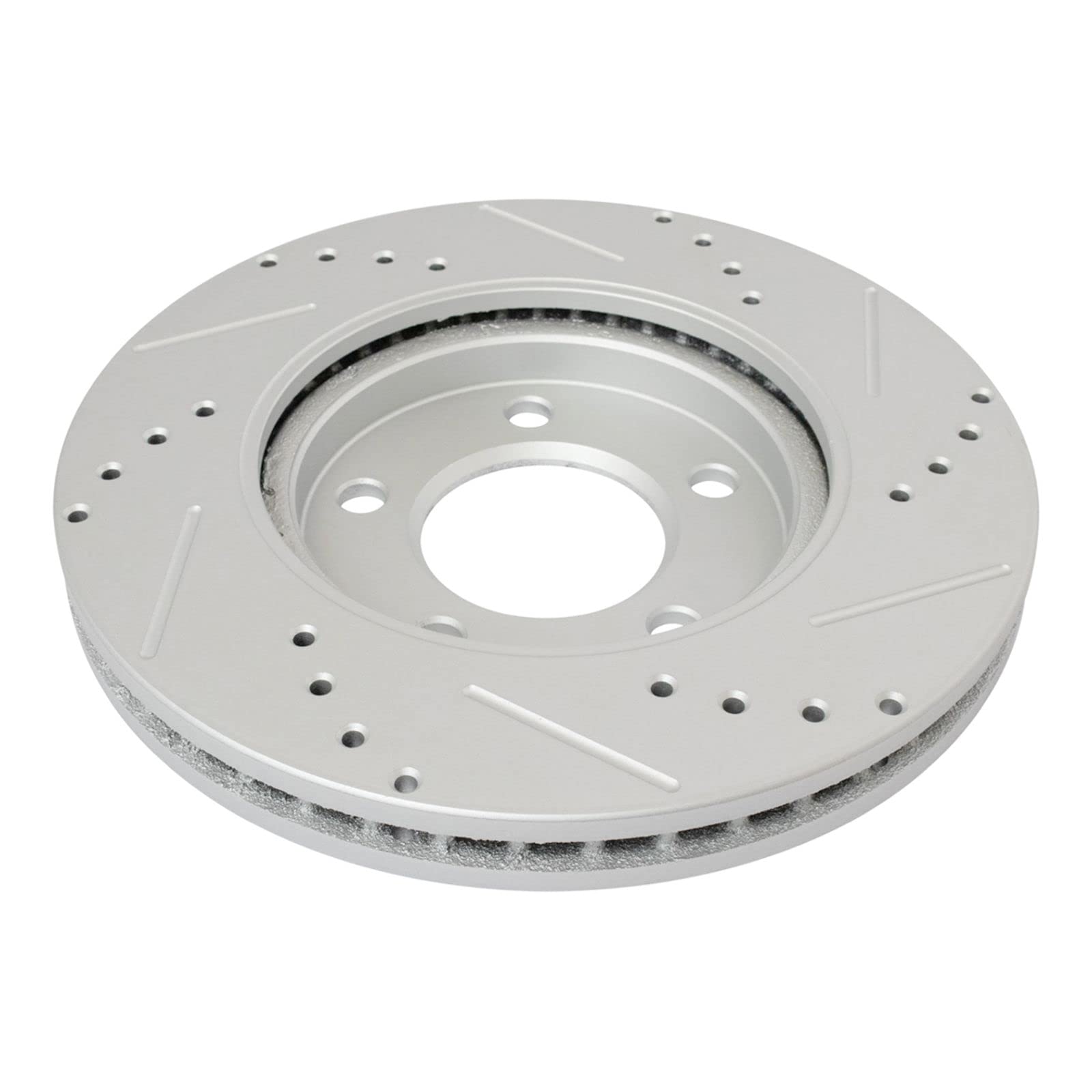 Premium G-Coated Slotted & Drilled Front & Rear Brake Rotors Set - Compatible with 2001-2007 Chrysler Town & Country, Dodge Caravan & Grand Caravan - High-Performance Braking for City Commuting & Highway Driving
