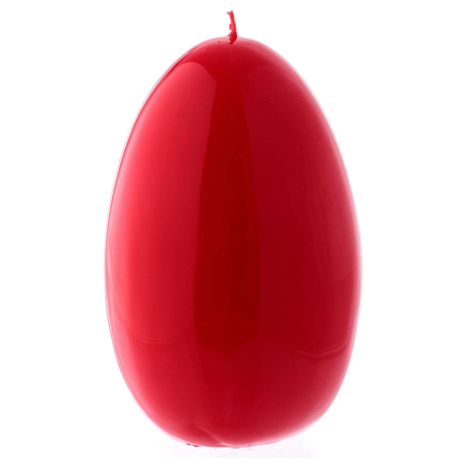 Premium Glossy Red Egg-Shaped Ceramic Candle - 140mm Diameter for Home Decor, Romantic Dinners & Spa Relaxation