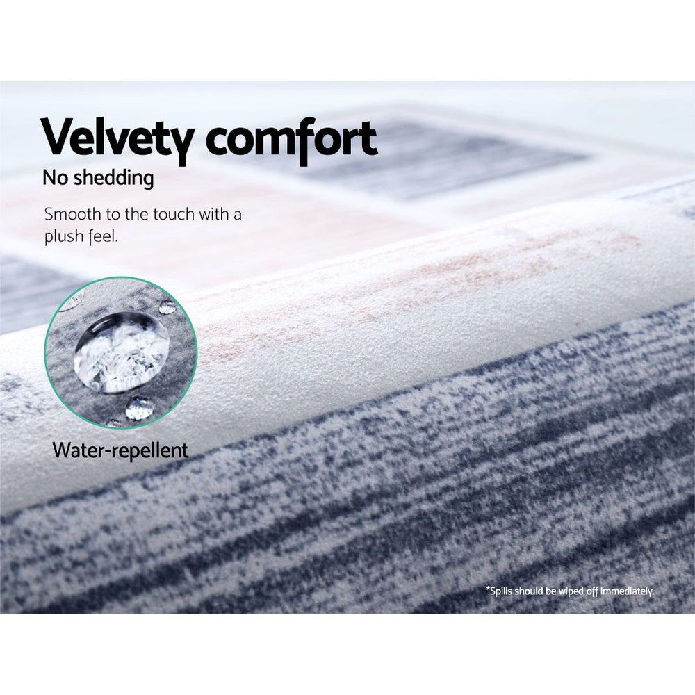Soft Short Pile Floor Rug 200x290cm (79x114 inches) - Non-Slip Oblong Living Room Carpet for Bedroom, Nursery & Home Decor