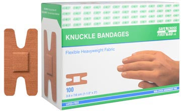 KNUCKLE BANDAGES 3.8 x 7.6 cm (1.5 x 3 in) - Pack of 100 - First Aid Wound Care for Hands & Fingers - Ideal for Sports Injuries, Cuts & Abrasions