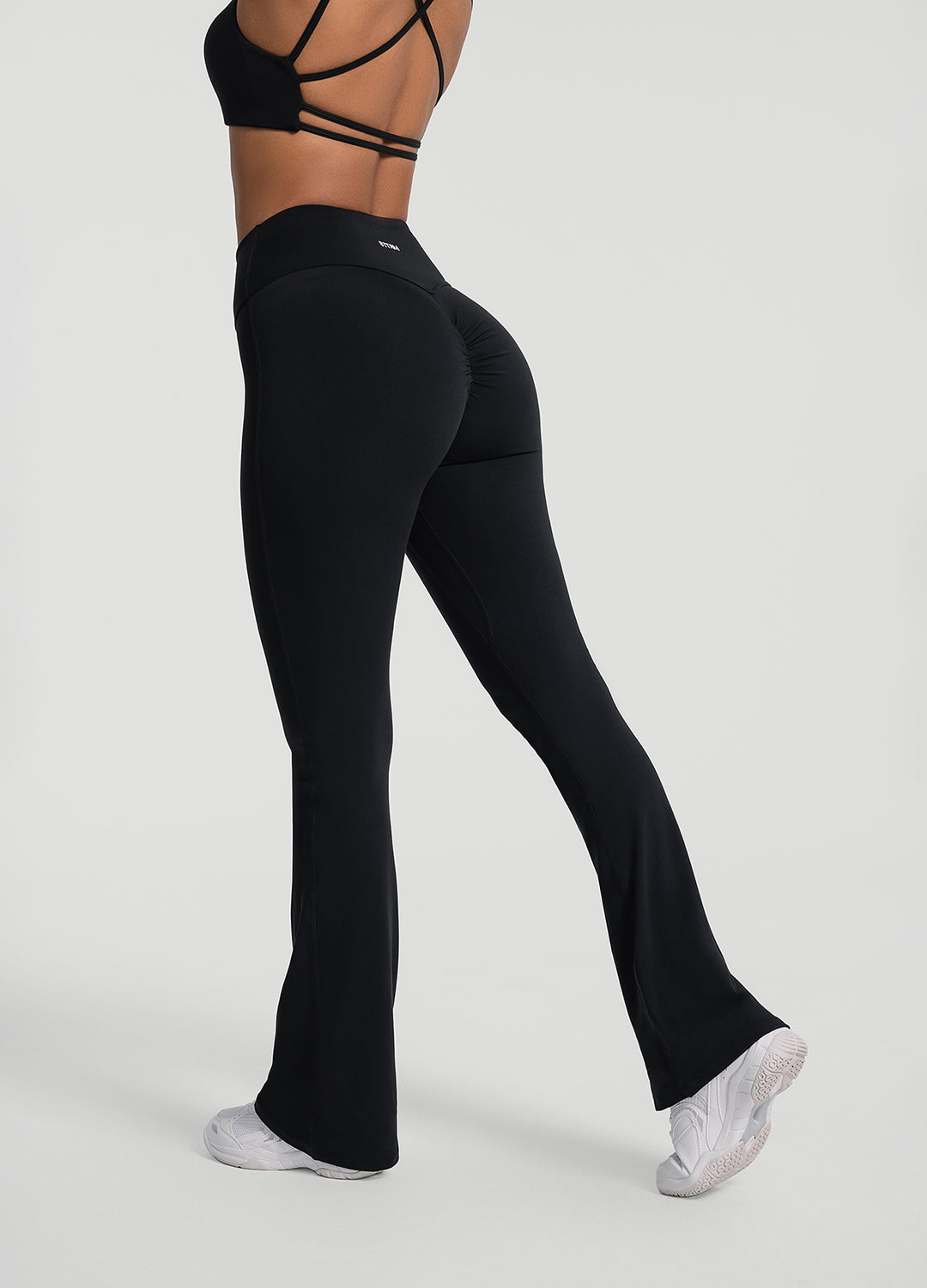 Ruched Flared Leggings for Women - High Waist Yoga Pants with Tummy Control - Perfect for Yoga, Workout & Casual Wear