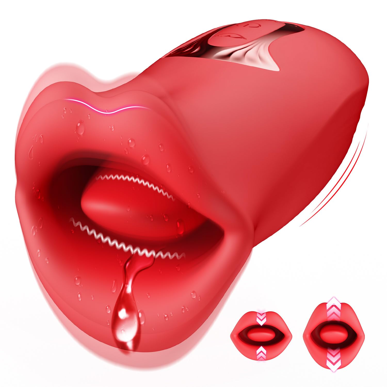 **10-Speed Rose Clitoral Vibrator for Women - Dual-Action Tongue Licking & G-Spot Stimulation - Powerful Rechargeable Adult Sex Toy with Bite & Vibration Modes - Perfect for Solo Play & Couples Foreplay**