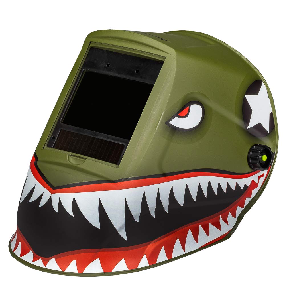 Forney 55938 PRO Series Warhawk ADF Welding Helmet - Auto Darkening Lens, Solar Powered, Wide View for MIG/TIG/Arc Welding - Ideal for Construction, Metal Fabrication & DIY Projects