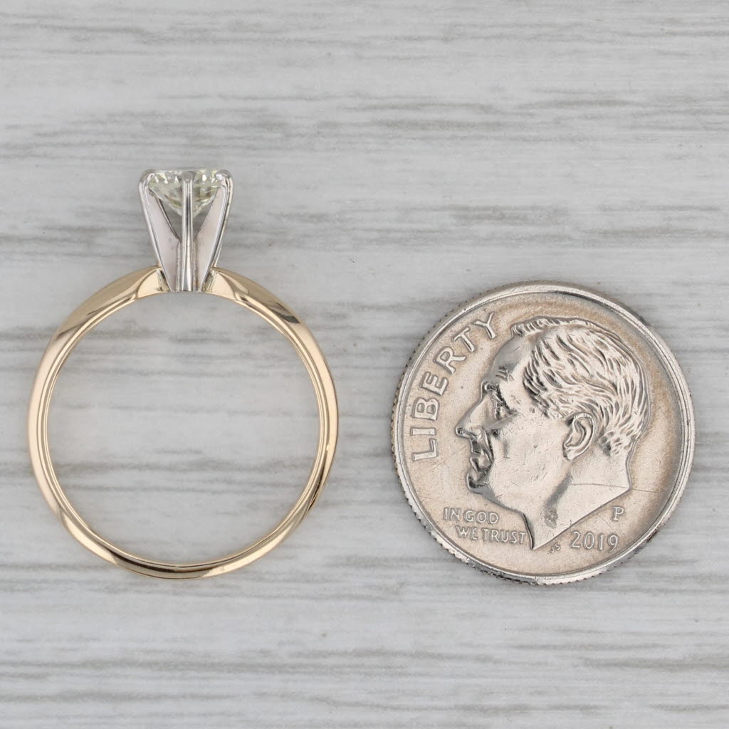 0.48ct Round Diamond Solitaire Engagement Ring - 14K Yellow & White Gold - Size 5 - Perfect Proposal Gift for Her, Wedding & Anniversary Jewelry