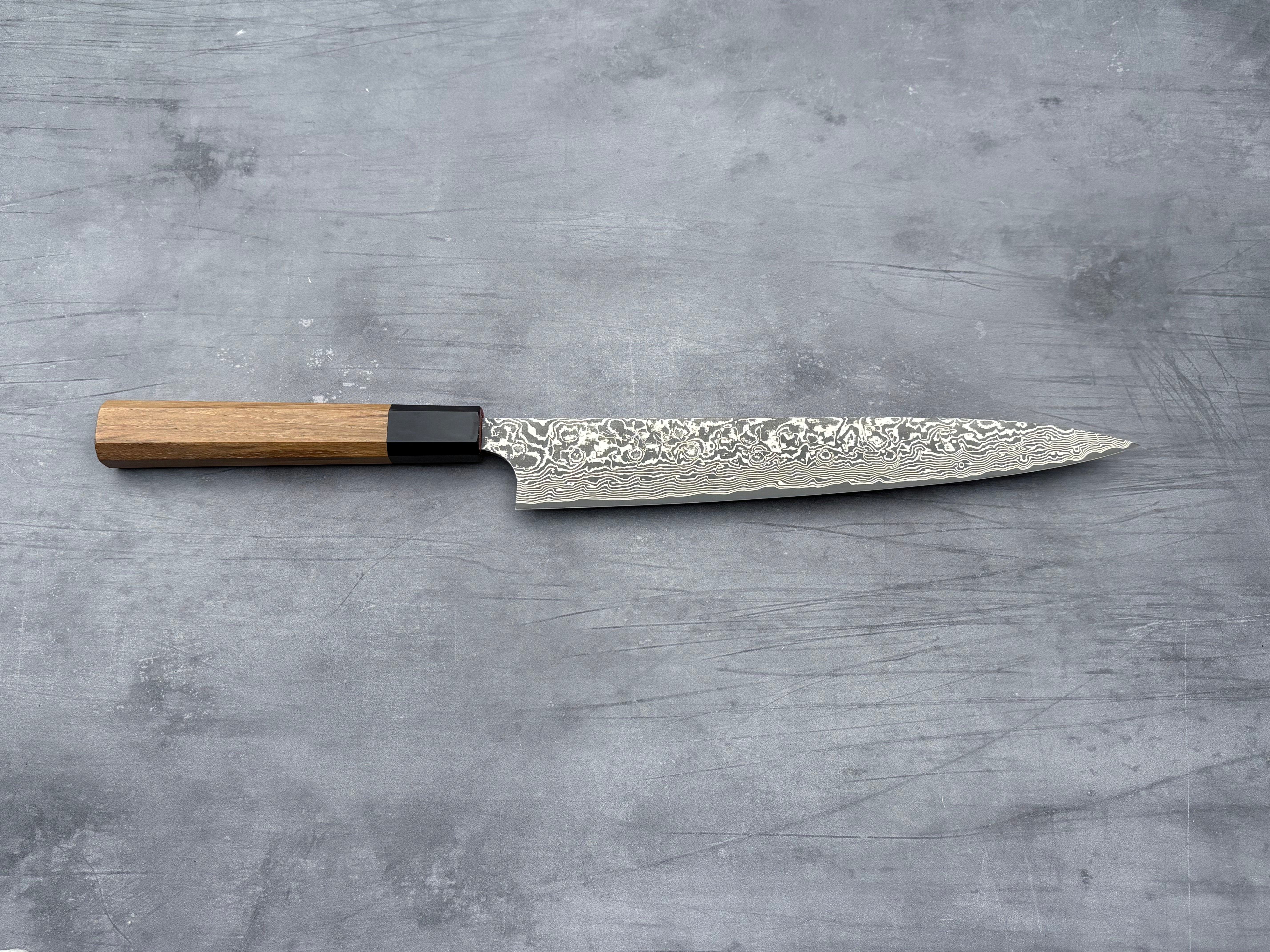 Premium Takeshi Saji R2 Damascus Sujihiki 240mm Japanese Chef Knife - High Carbon Steel, Razor Sharp Blade for Slicing Meat, Sushi & Precision Cutting - Perfect for Professional Chefs & Home Cooking Enthusiasts