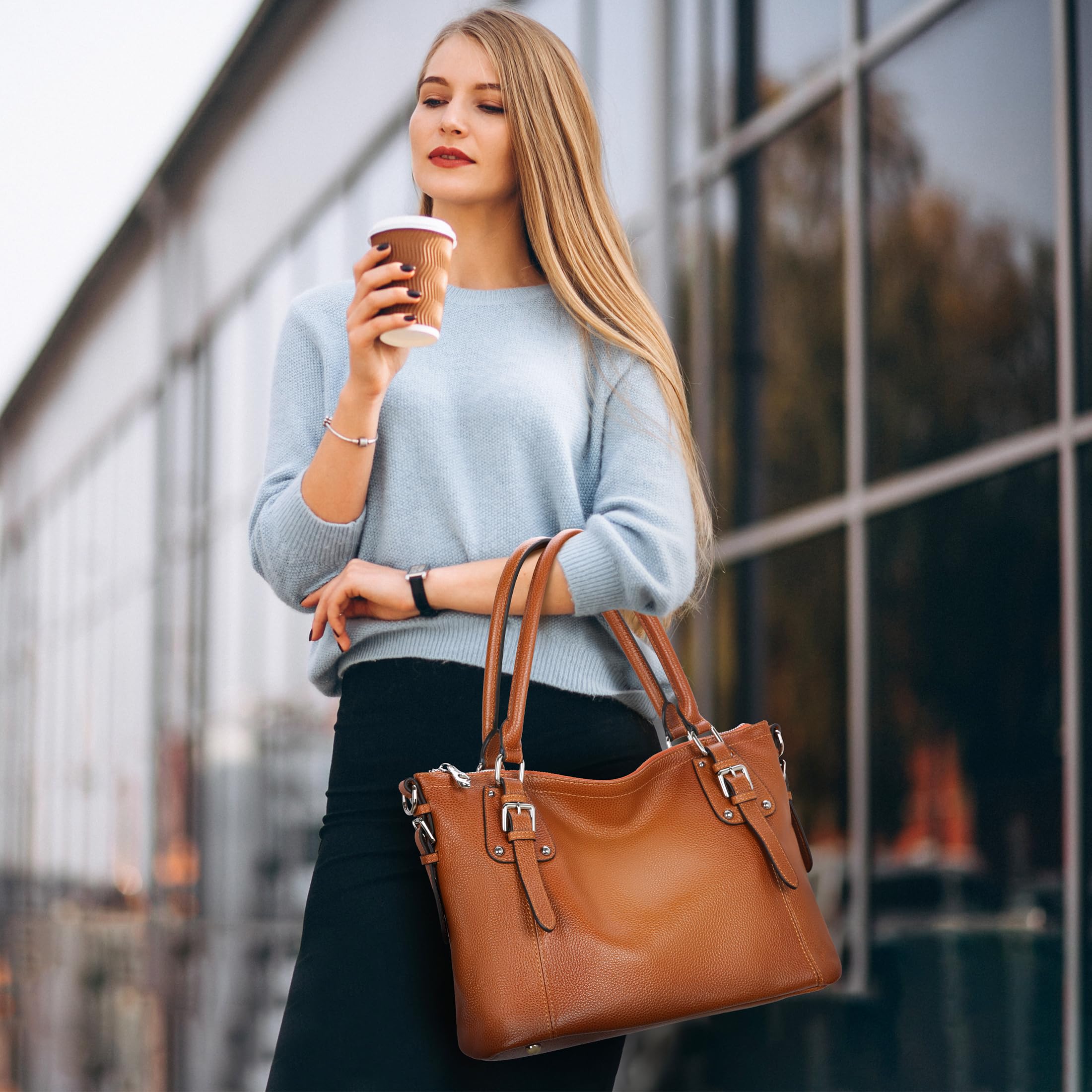 Genuine Leather Purses & Handbags for Women - Tote, Shoulder Bag, Satchel, Top Handle & Crossbody Purse | Premium Women's Leather Accessories for Work, Travel & Everyday Use