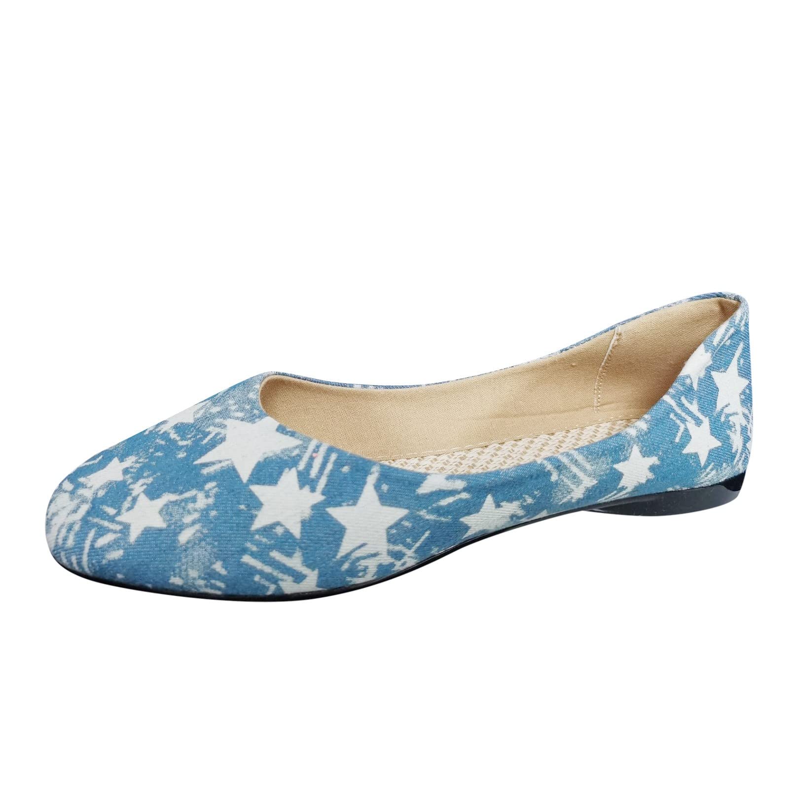 Non-Slip Women's Casual Shoes - Breathable Slip-On Loafers for Indoor & Outdoor Wear | Comfortable House Shoes for Women (Blue, Size 9) | Perfect for Home, Office, Travel & Light Walking