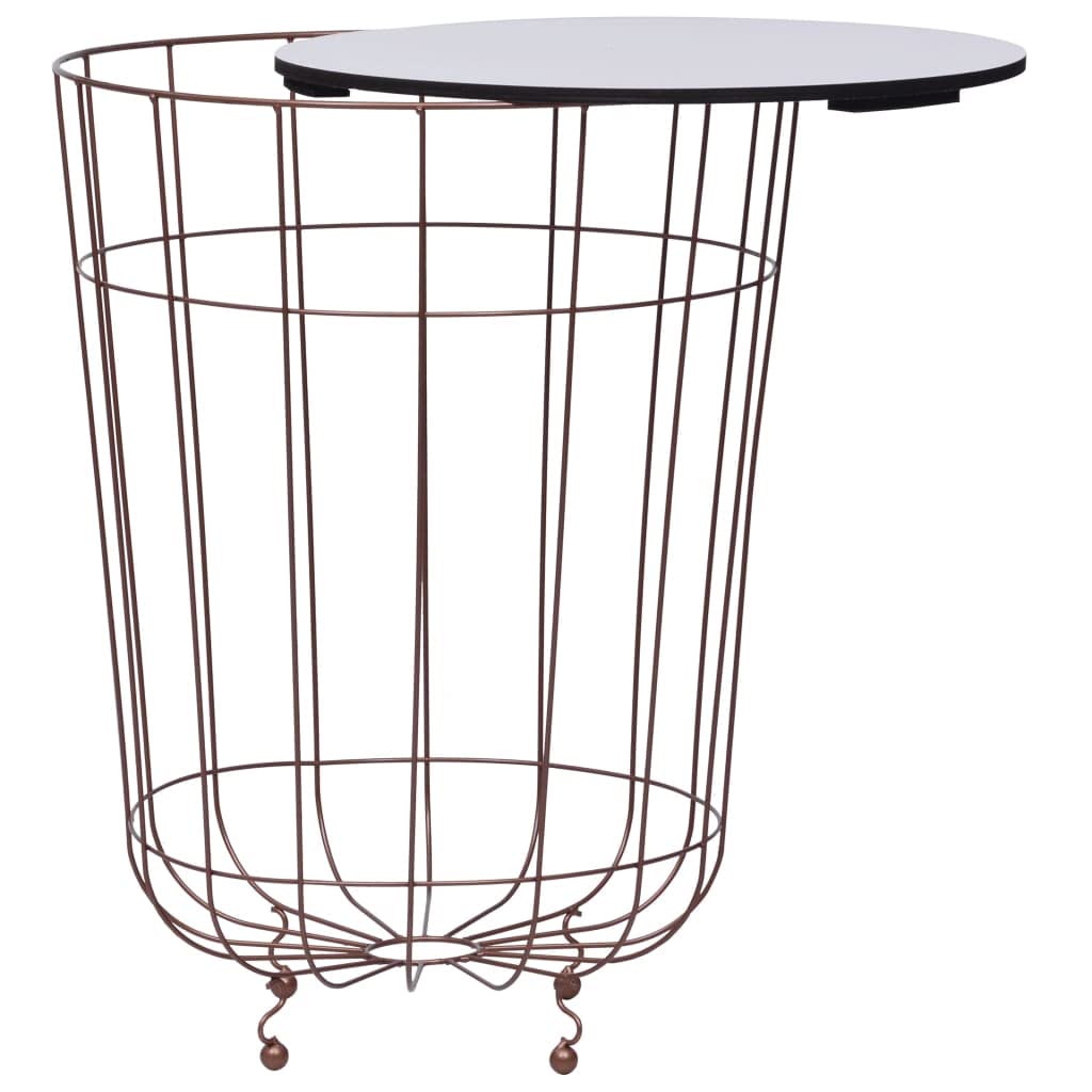CHARMMA Gold Coffee Table - 15.7 Inch Round Side Table for Living Room, Bedroom & Office - Modern Accent Table with Sturdy Metal Base