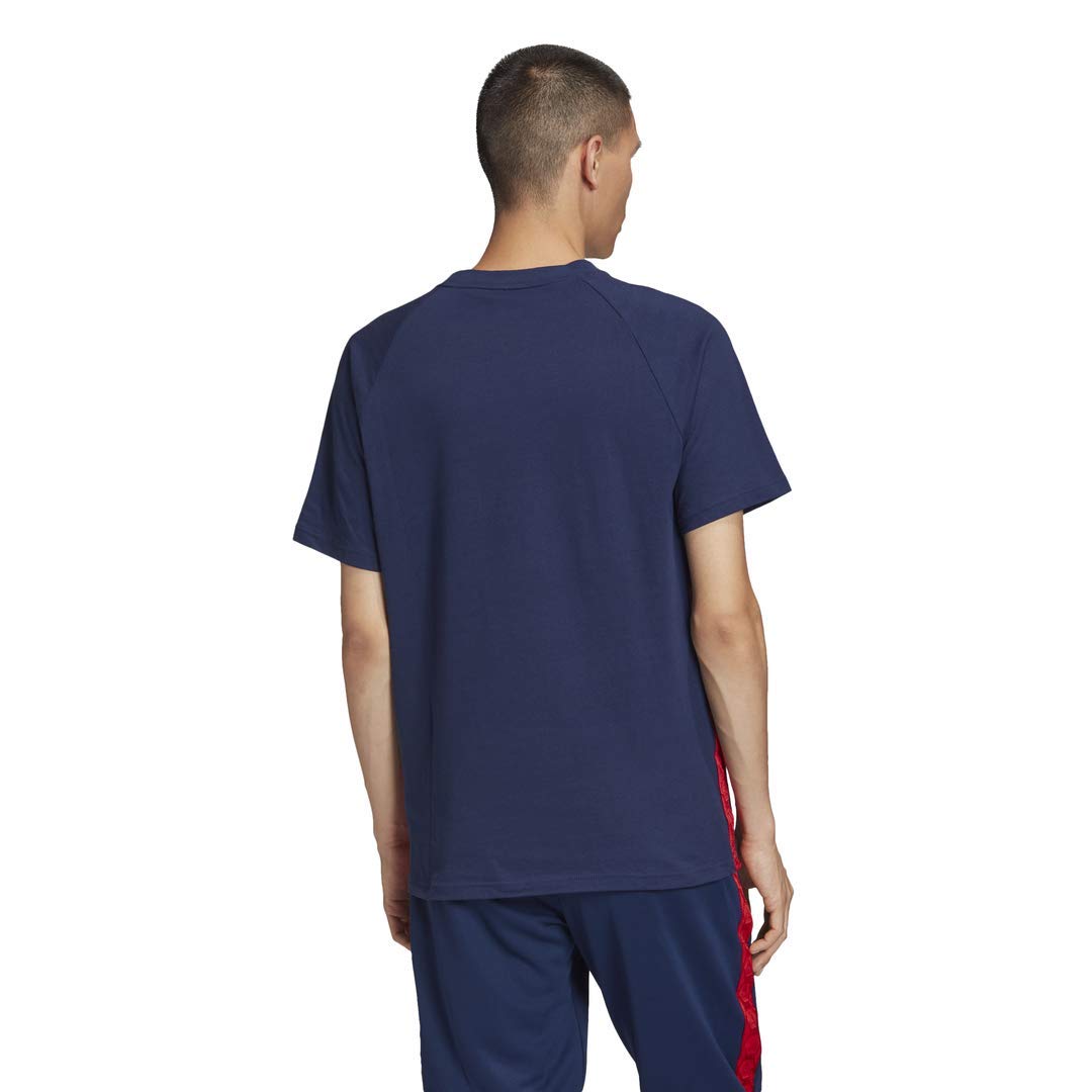 adidas Men's Tan Tape Tee - Comfortable Cotton T-Shirt for Casual Wear, Gym & Street Style | Perfect for Everyday Outfits & Sports Activities