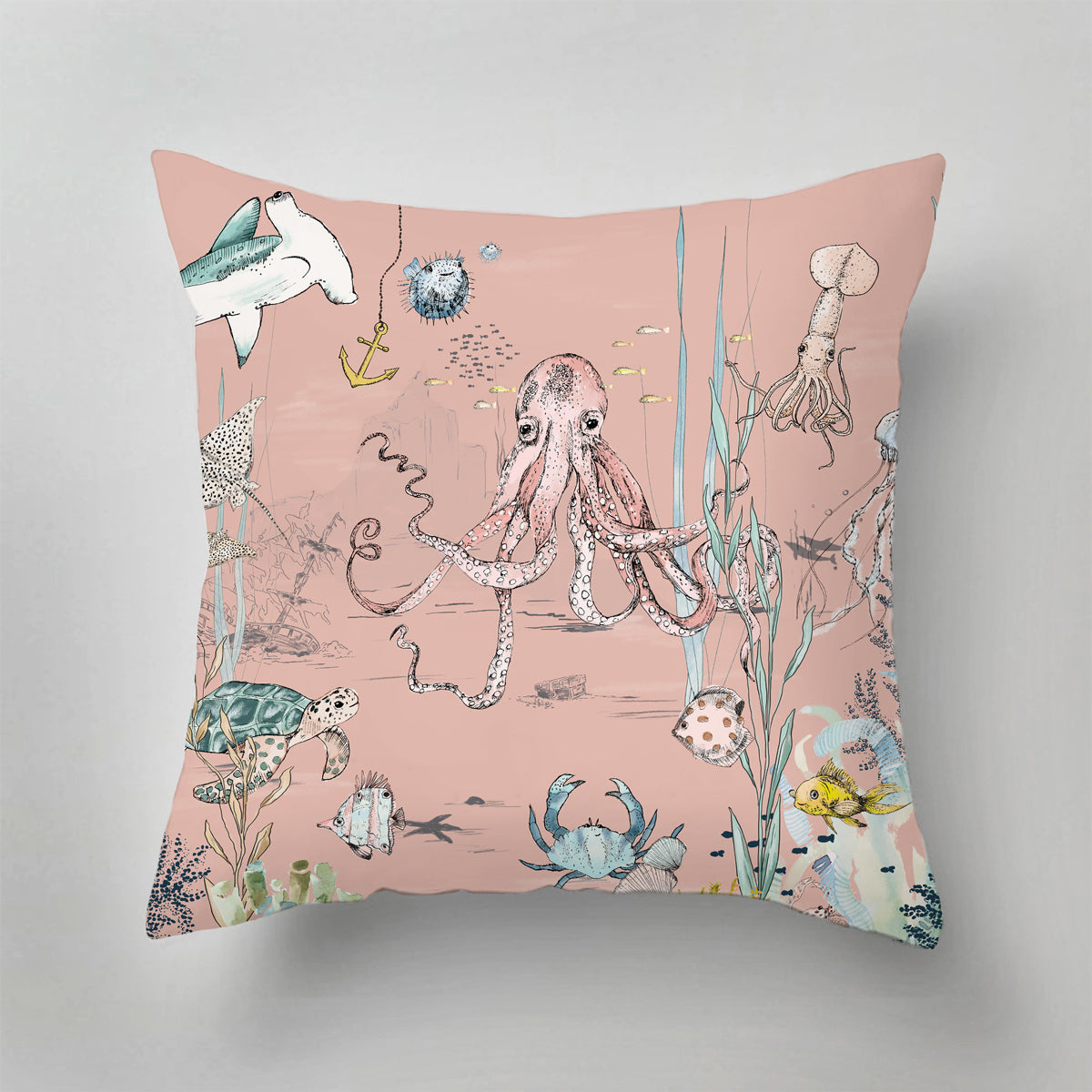 Soft Indoor Pillow - Underwater Wonders Design for Home Decor, Bedroom & Living Room - Perfect for Relaxation and Comfort