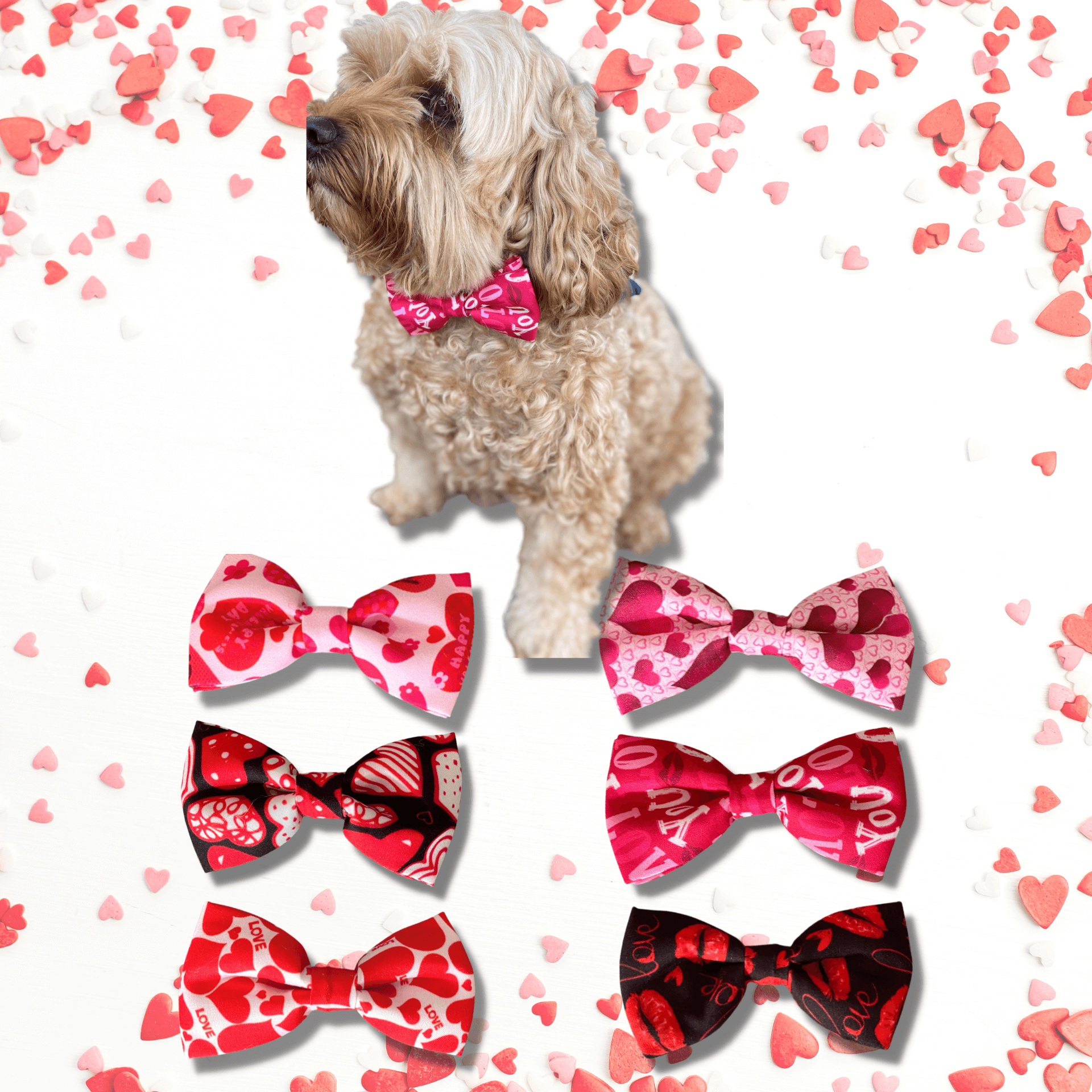 Valentine's Day Hot Lips Dog Bow Tie - Stylish Pet Fashion Accessory for Small & Medium Dogs - Perfect for Valentine's Day, Parties & Photo Shoots