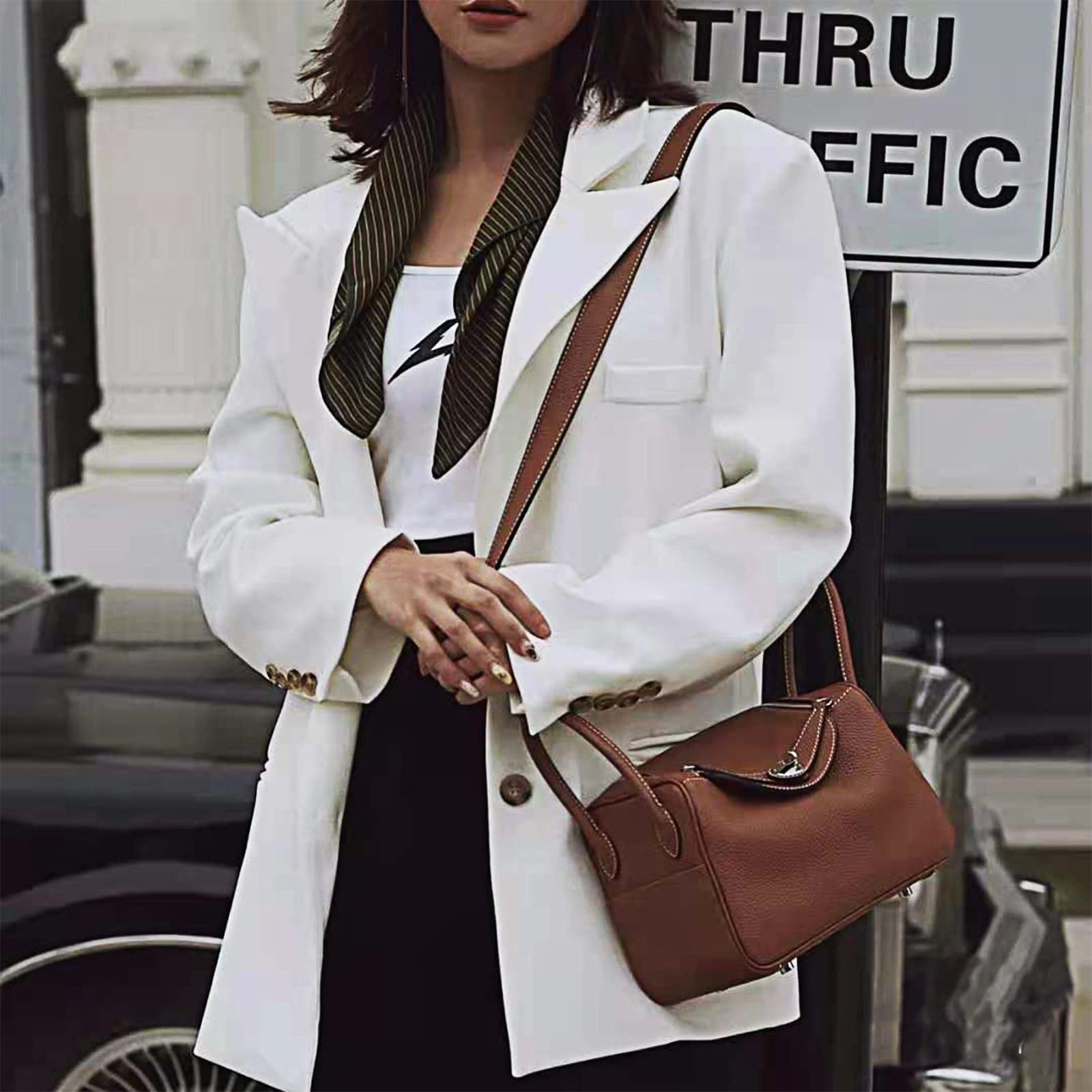 POPSEWING DIY Leather Tote Bag Kit for Women - Luxury Handmade Shoulder Bag, Personalized Crossbody Purse, Unique Gift for Girlfriend (Large, Brown) - Perfect for Crafting, Birthday Presents & Romantic Gifts