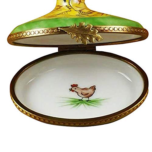 Hand-Painted Rooster Limoges Box - French Porcelain Collectible Trinket Jewelry Box | Perfect for Home Decor, Gift Giving & Collector's Display
