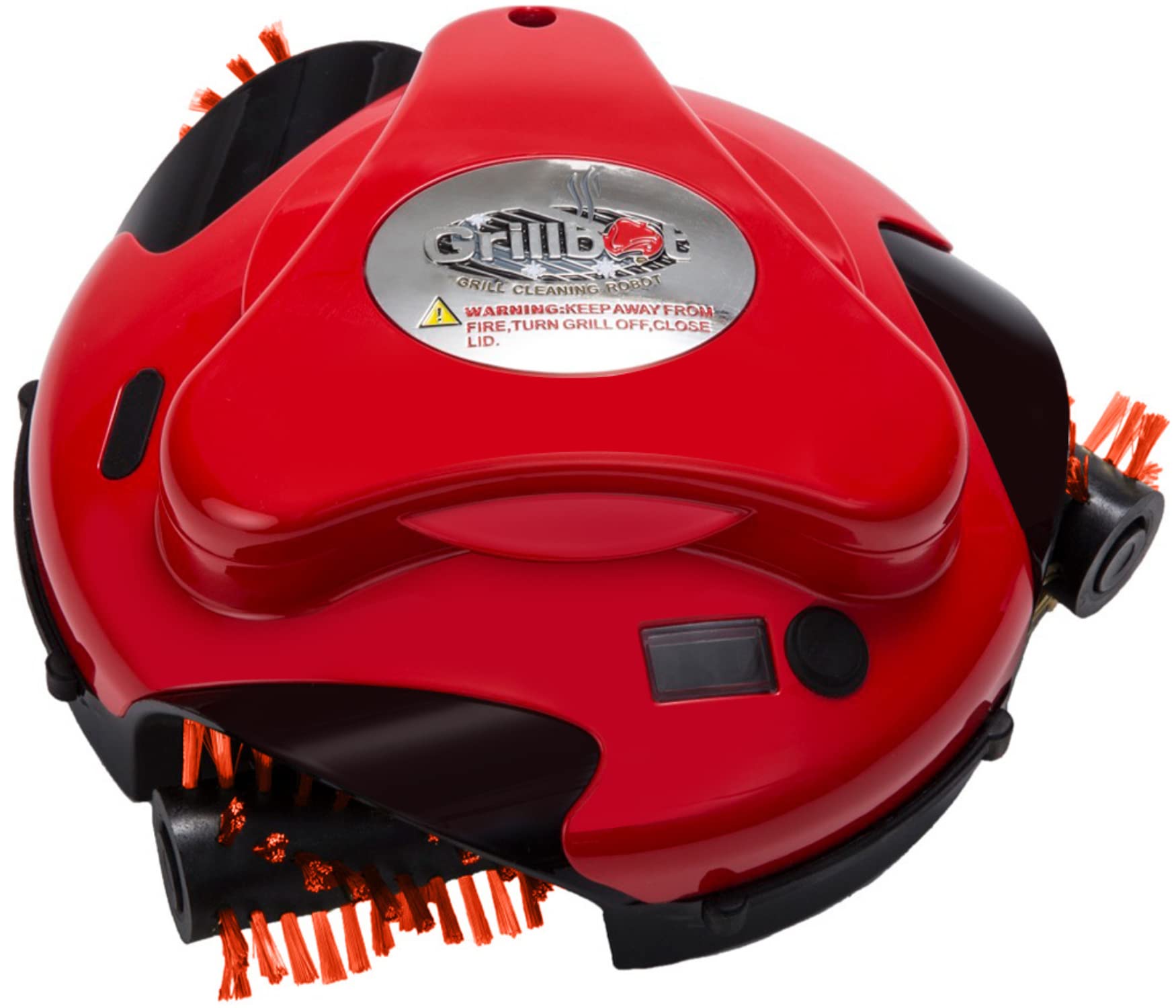 Grillbot Automatic BBQ Grill Cleaner Robot with Durable Nylon Brushes - Electric Grill Scraper & Brush for Outdoor Cooking Accessories (Red) - Perfect for Backyard BBQs, Camping & Patio Parties