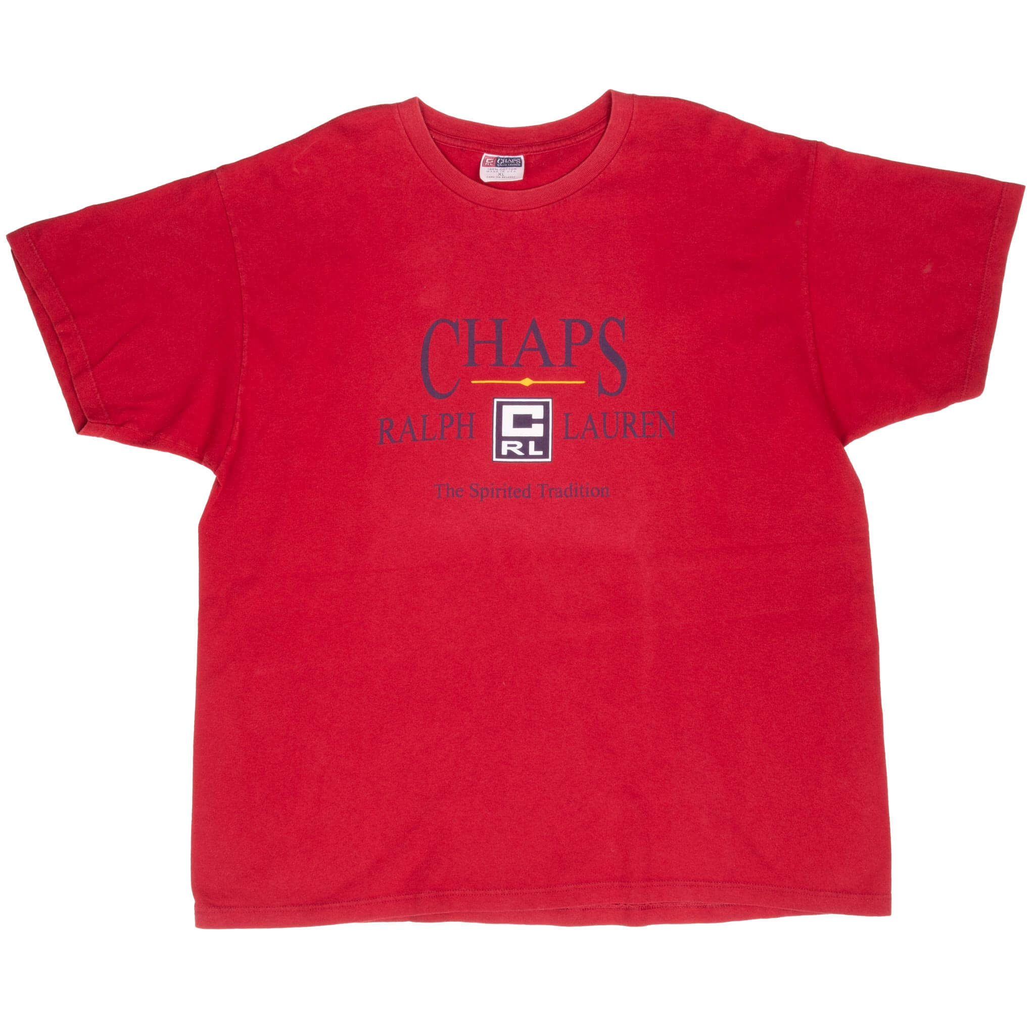 Vintage Ralph Lauren CHAPS Red T-Shirt 1990s XL Made in USA - Classic Retro Style for Casual Wear & Collectors