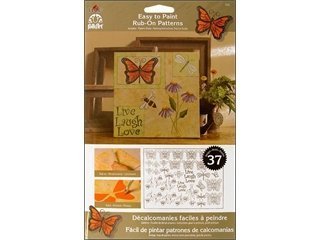 FolkArt Easy to Paint Rub-On Butterflies - 5202 Decorative Stencils for DIY Crafts, Home Decor, Scrapbooking & Mixed Media Projects