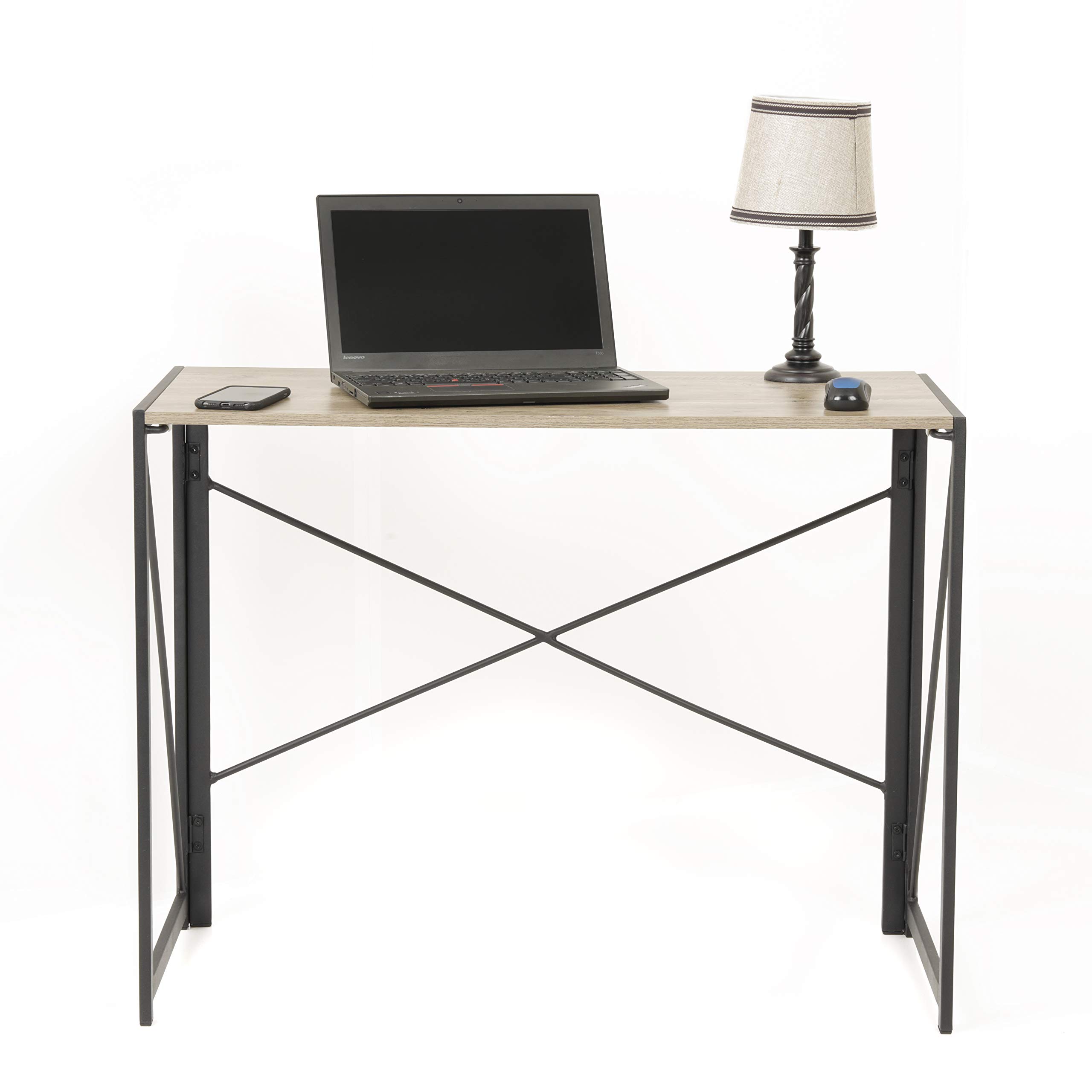 American Furniture Classics 42240 No-Tool Assembly Writing Desk - Solid Oak Wood Home Office Desk for Study, Work & Remote Learning