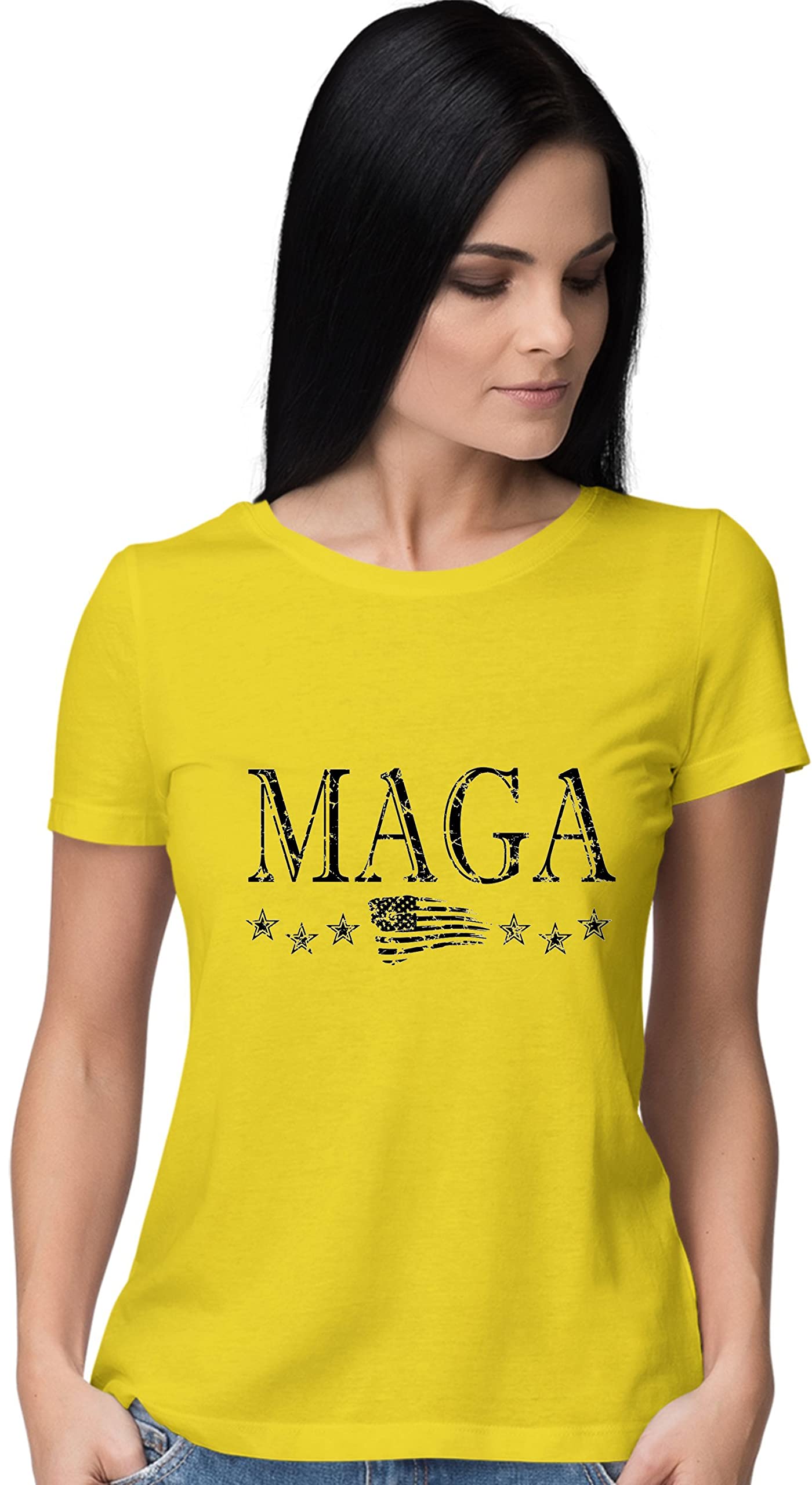 Women's MAGA America First T-Shirt - Patriotic Political Tee for Trump Supporters | Great for Rallies, Campaign Events & Conservative Gatherings