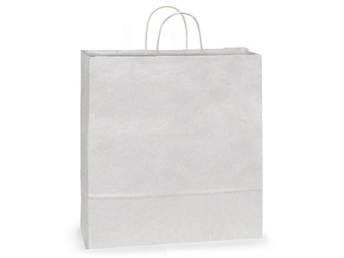 JUMBO WHITE Kraft Paper Bags Bulk Pack - 18 x 7 x 18.75 Inches (200 Count) - Eco-Friendly Large Shopping Bags for Retail Stores, Gift Wrapping & Party Favors